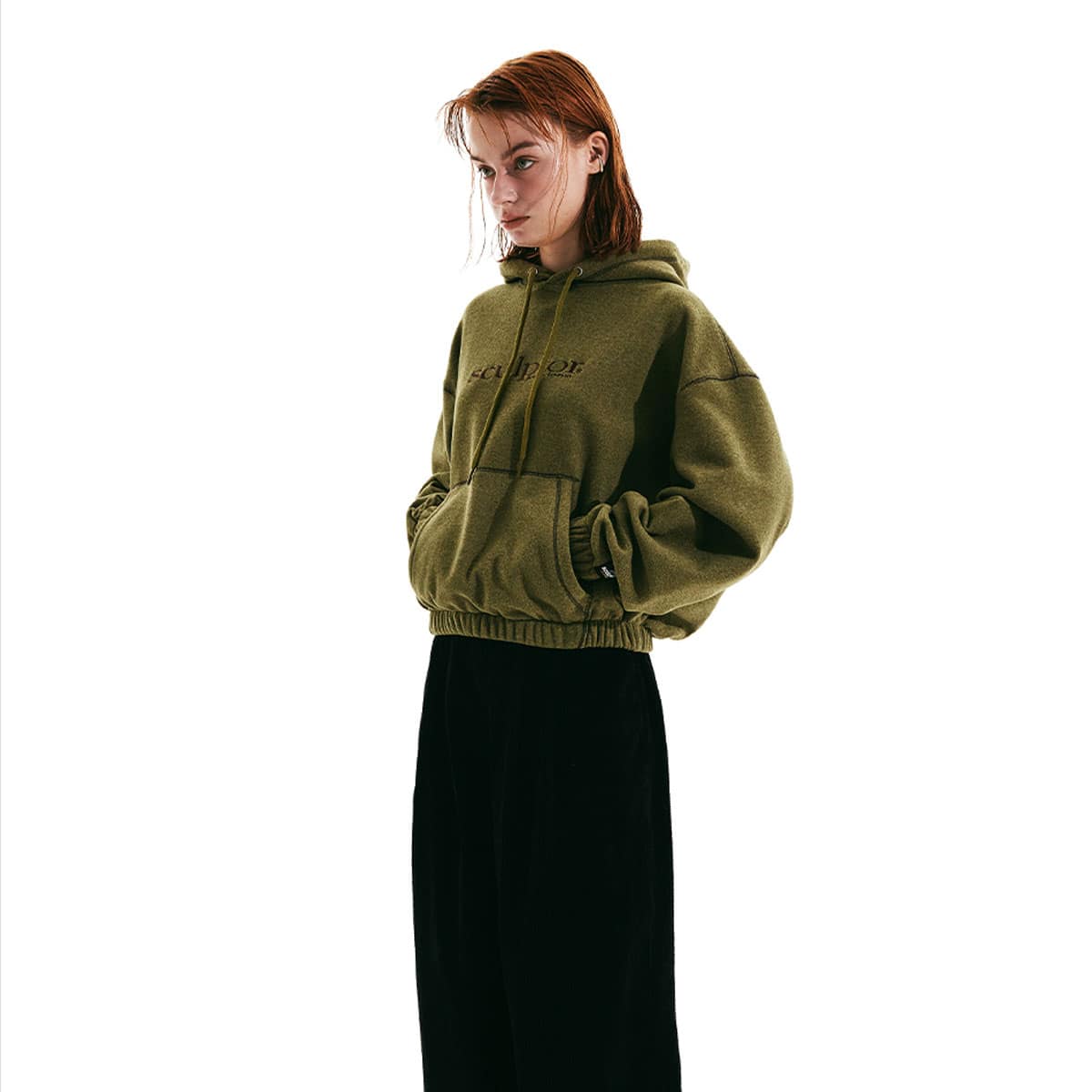 SCULPTOR Fuzzy Converstitch Hoodie GREEN 21HO-Iの画像