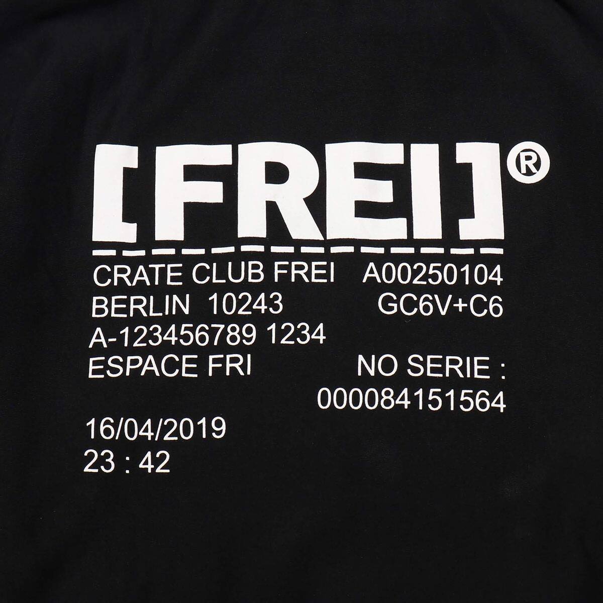 FREI RECEIPT HOODIE BLACK 20SP-I