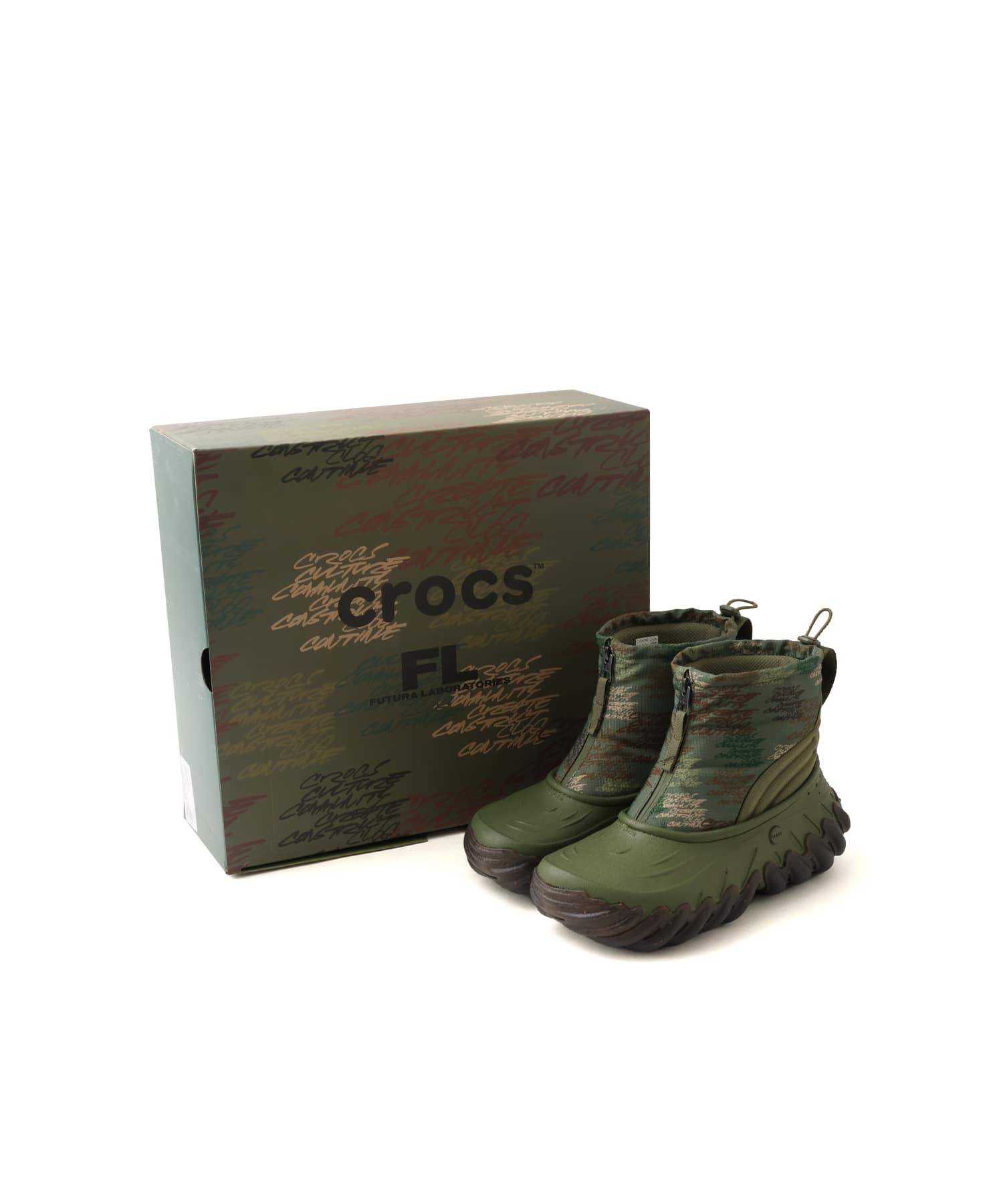crocs FL X Crocs Echo Boot Army Greenの画像