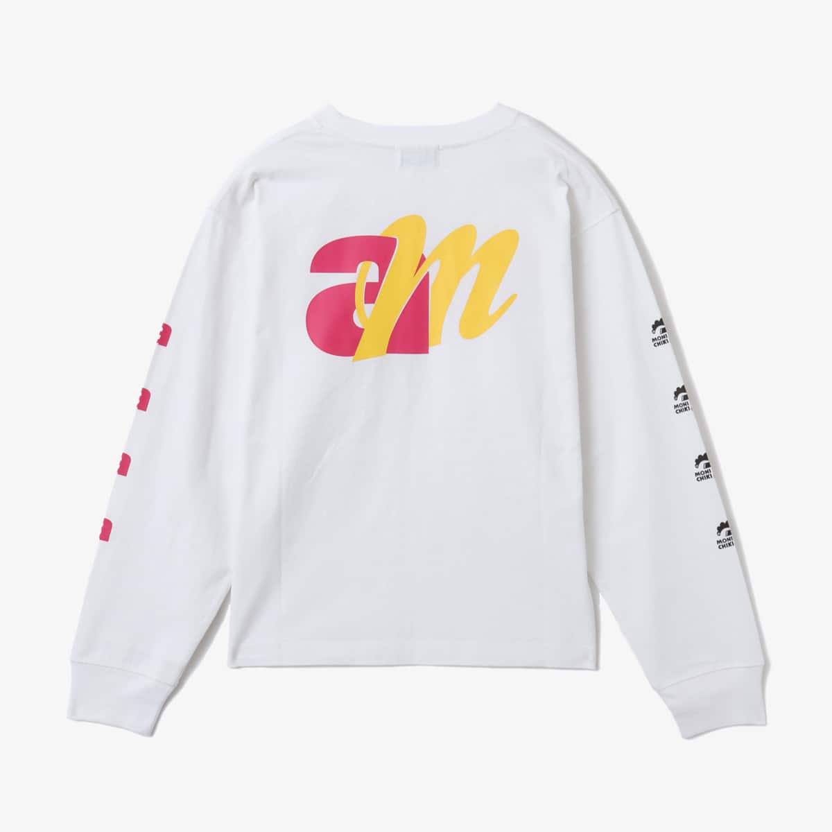 atmos pink x MONICHIKI HOUSE AM Logo L/S T-Shirt WHITEの画像