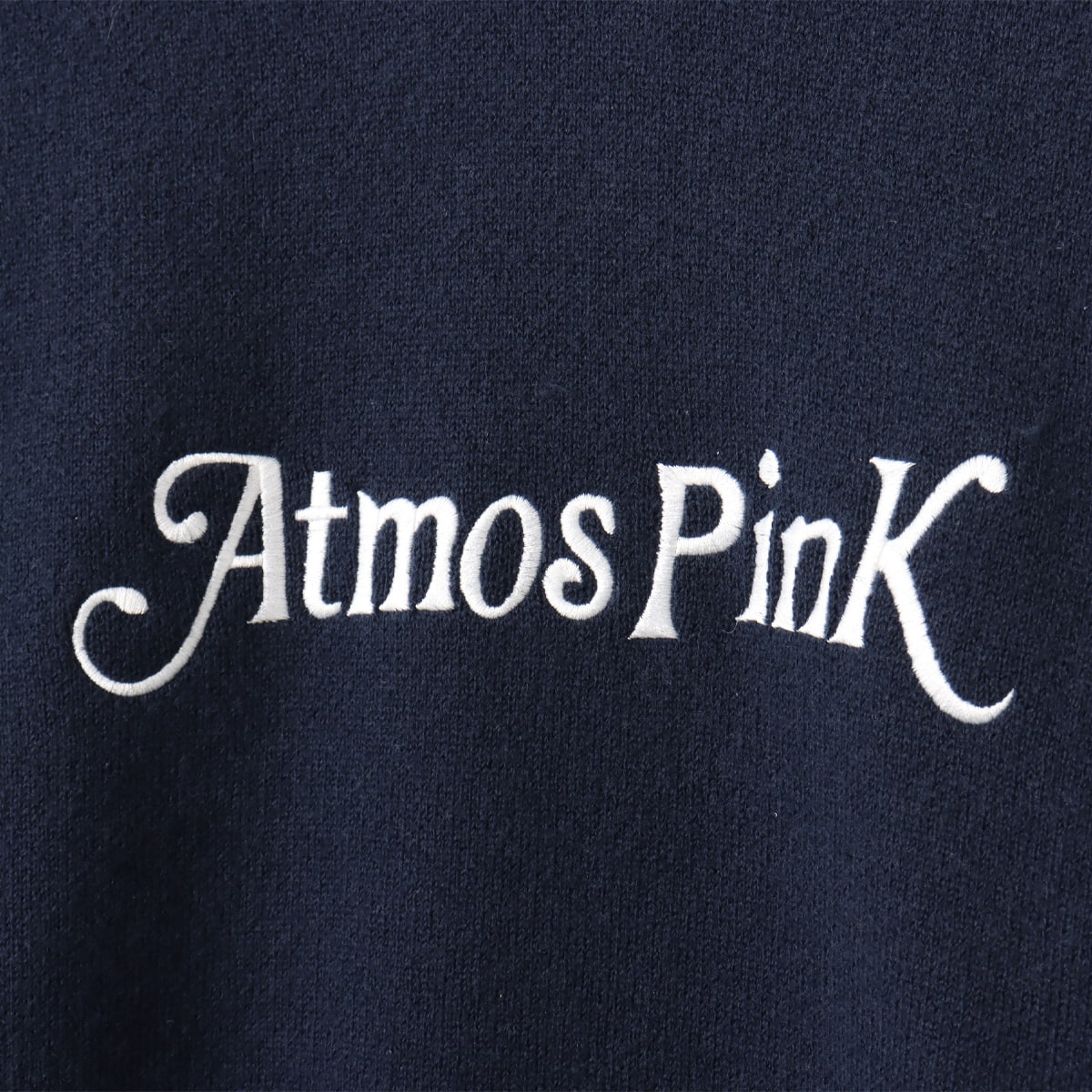 atmos pink Logo Knit Top NAVY の画像