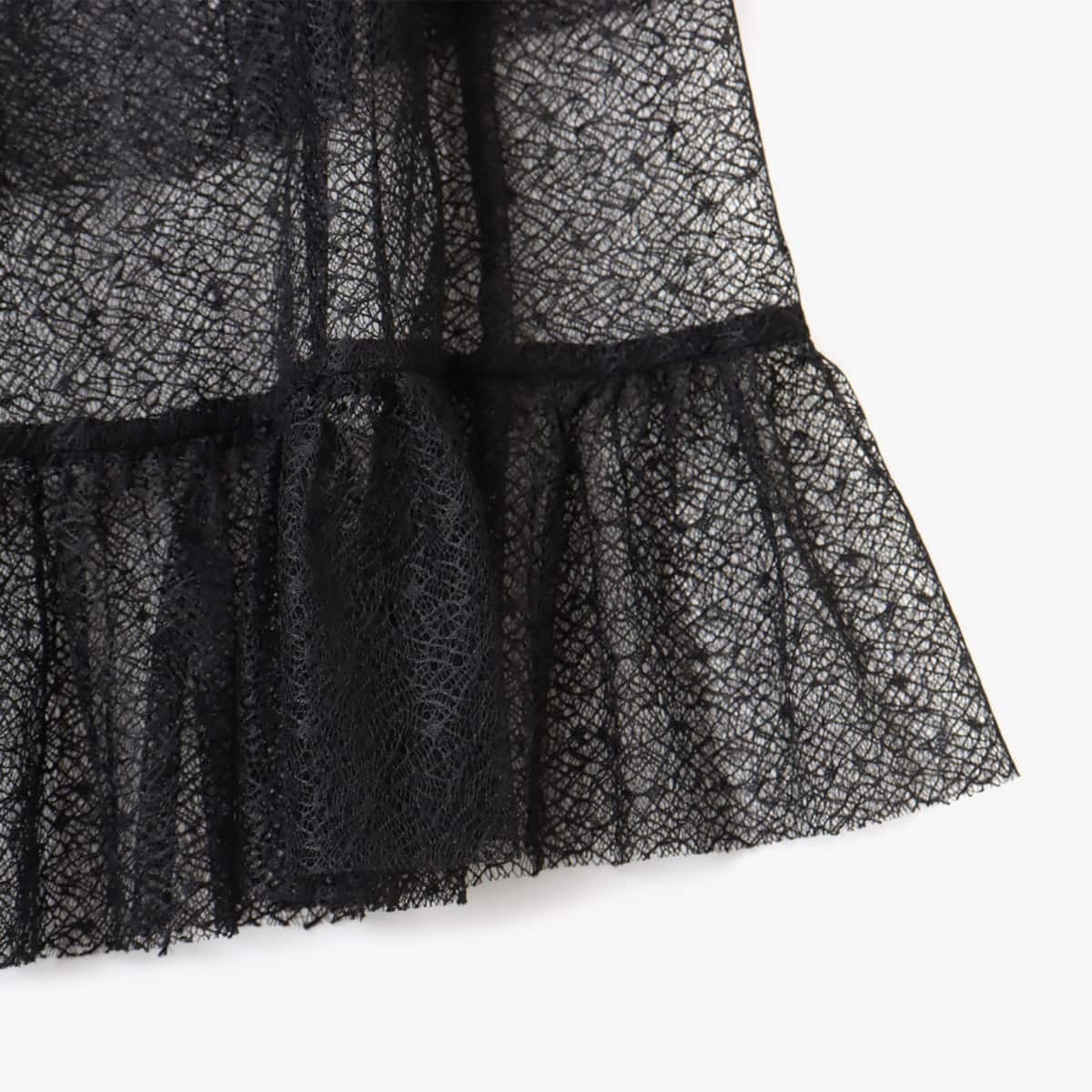 atmos pink Lace Flare Tiered Skirt BLACK の画像