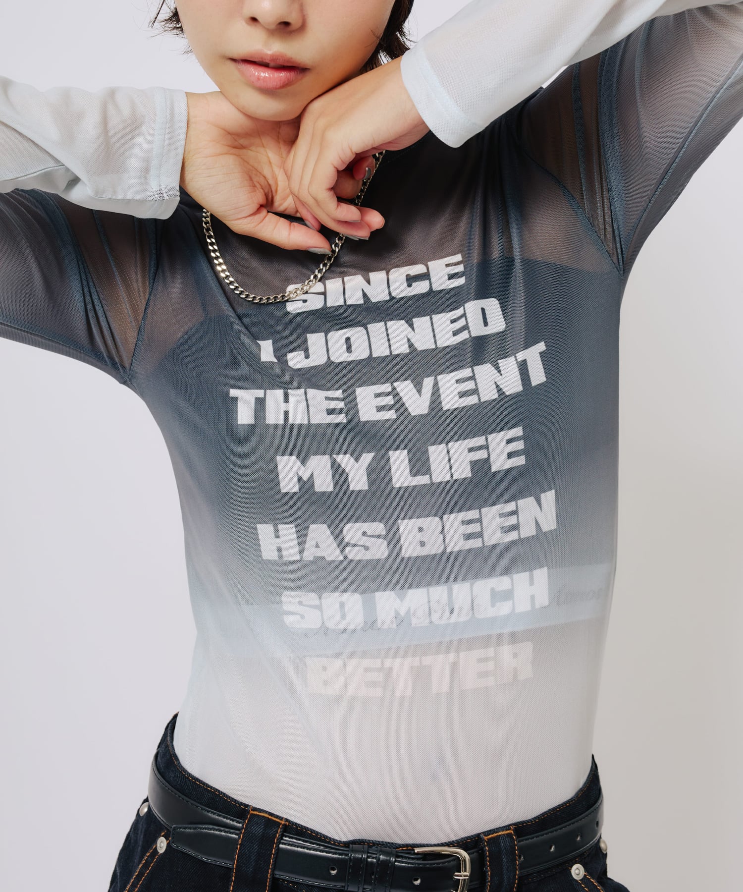 atmos pink See-Through Logo Tops BLACKの画像