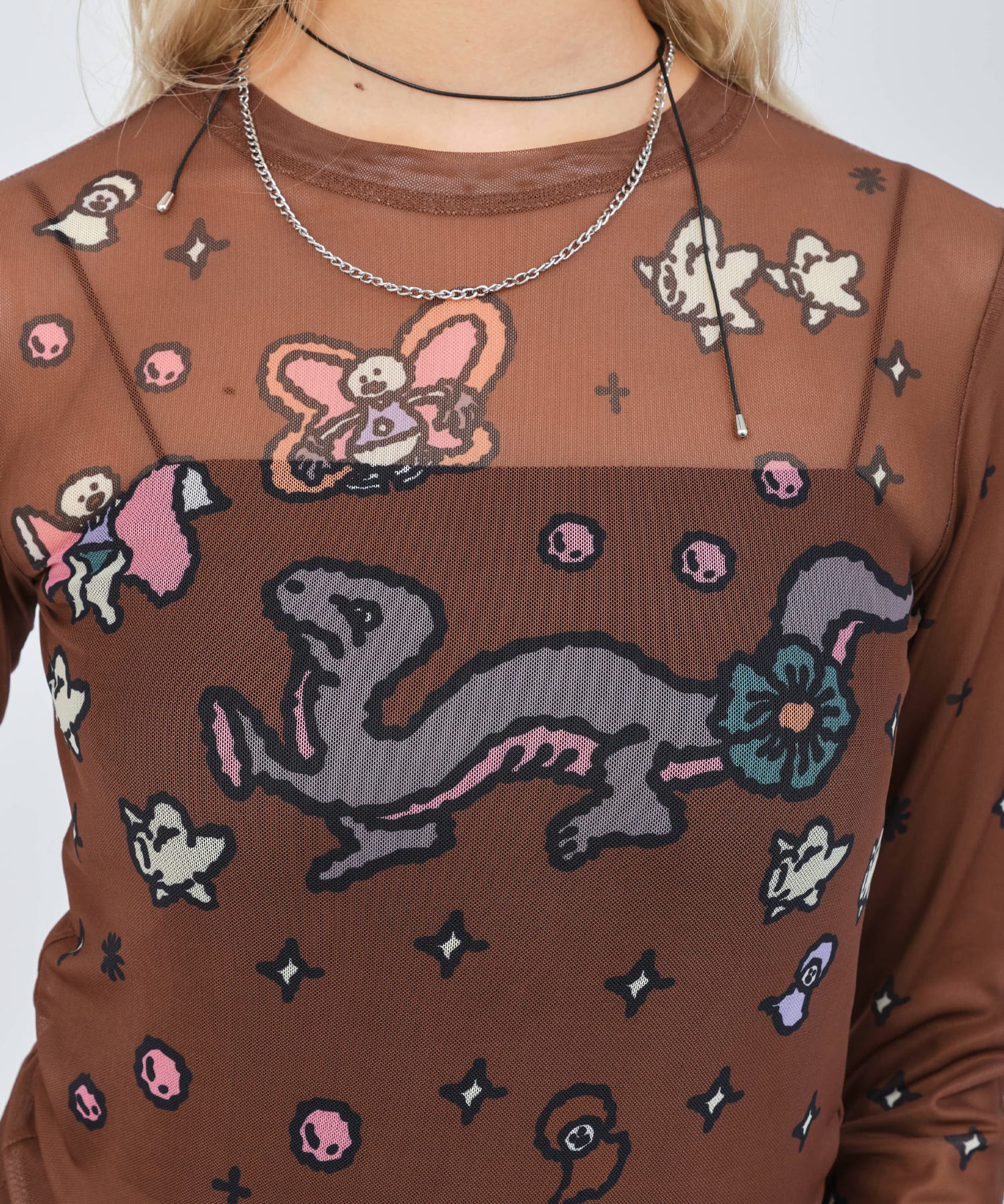 MARIA SAKURAI x atmos pink See-Through LS T-shirt BROWNの画像