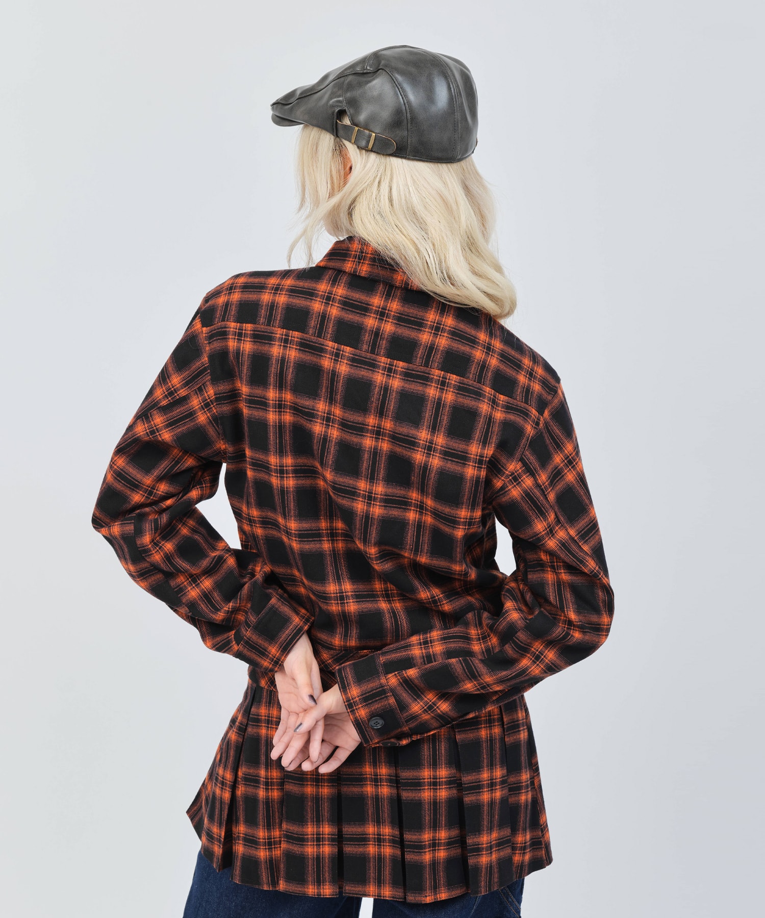 atmos pink Plaid Jacket ORANGEの画像