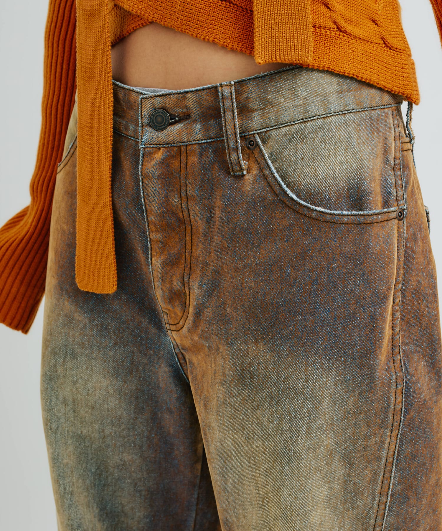 atmos pink Flocky Denim Pants BRONZEの画像