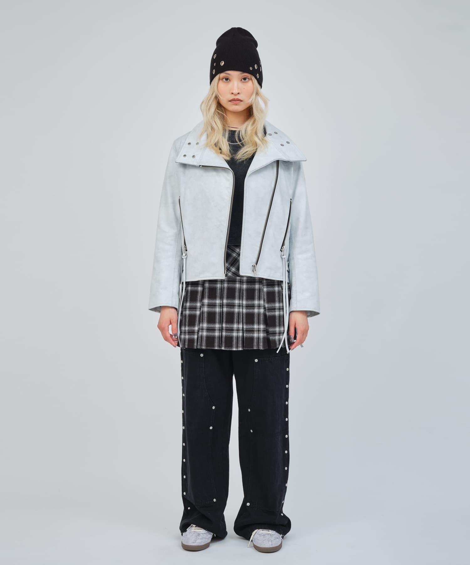 atmos pink Plaid Mini Skirt BLACKの画像