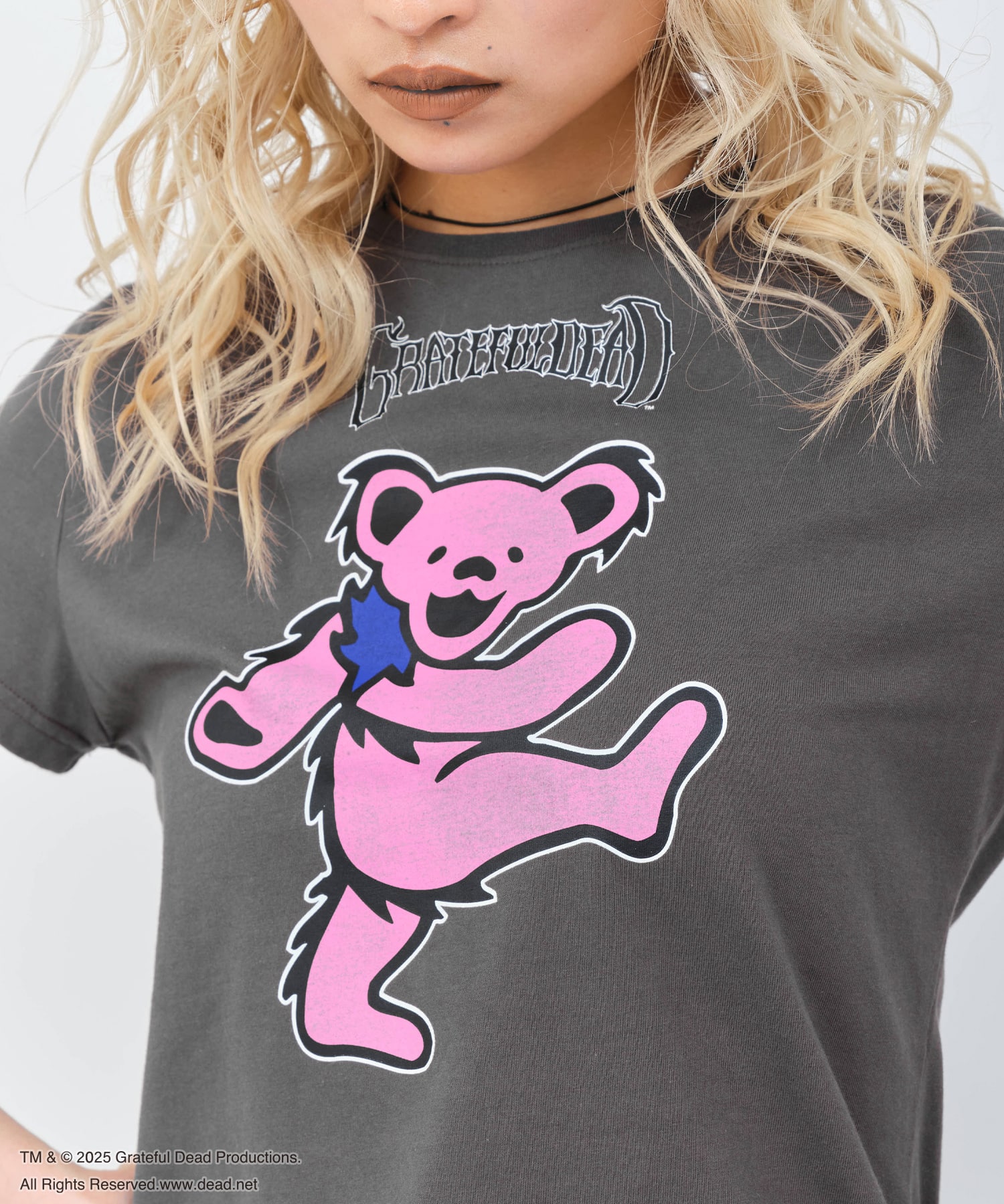 atmos pink Grateful Dead Mini T-shirt CHARCOALの画像