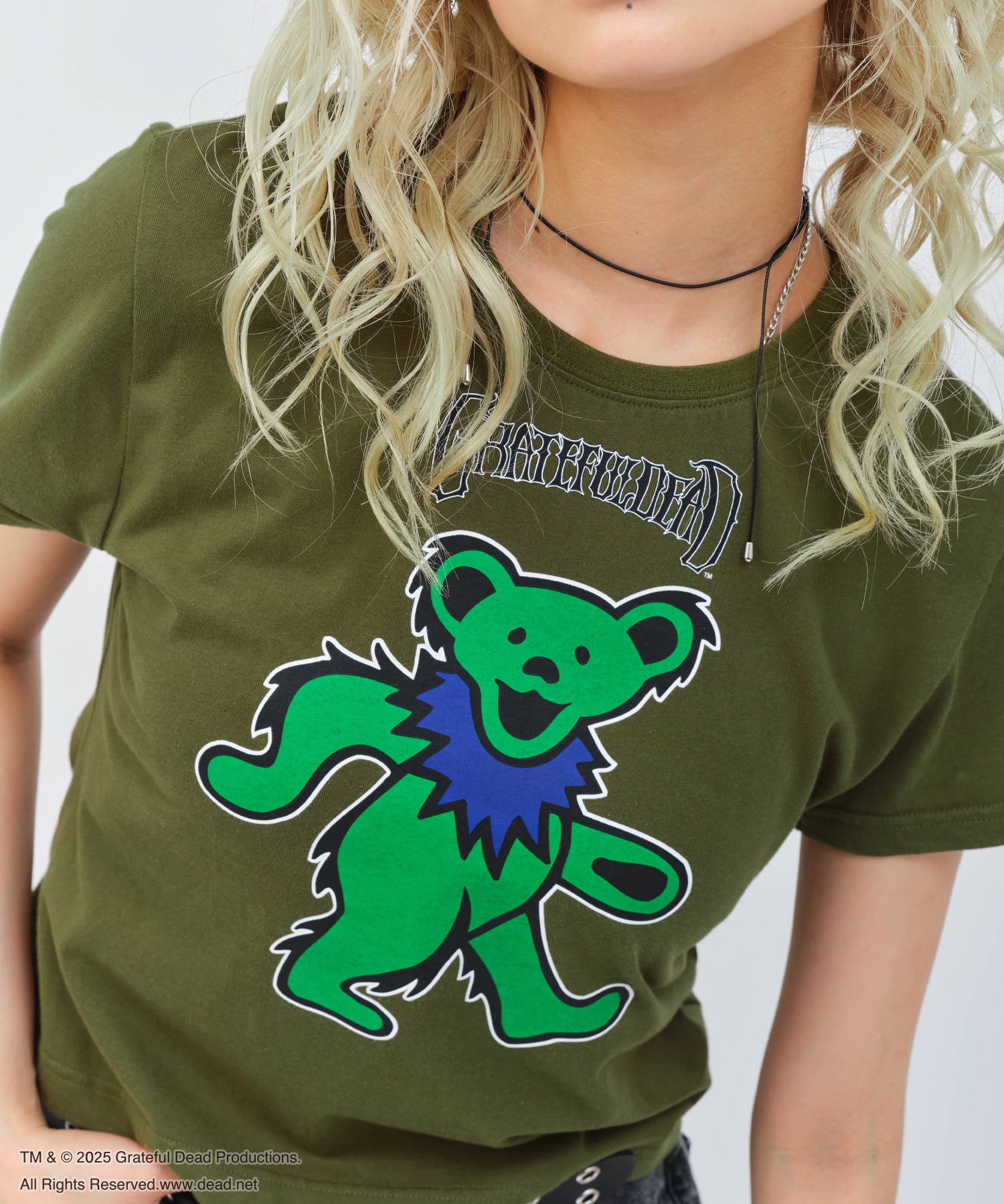 atmos pink Grateful Dead Mini T-shirt GREENの画像