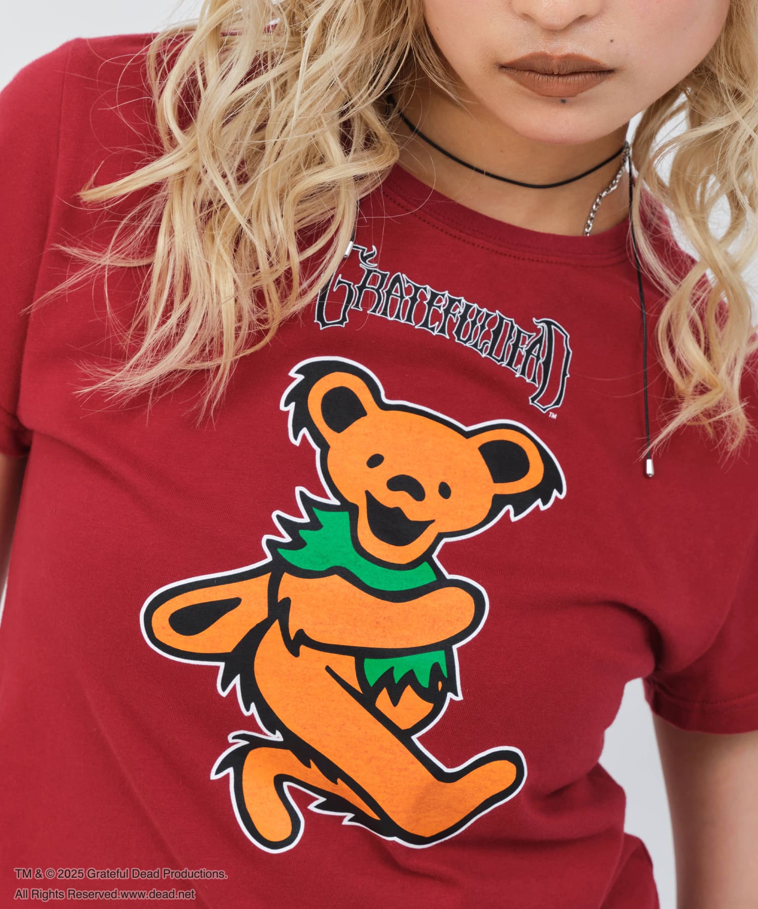 atmos pink Grateful Dead Mini T-shirt REDの画像