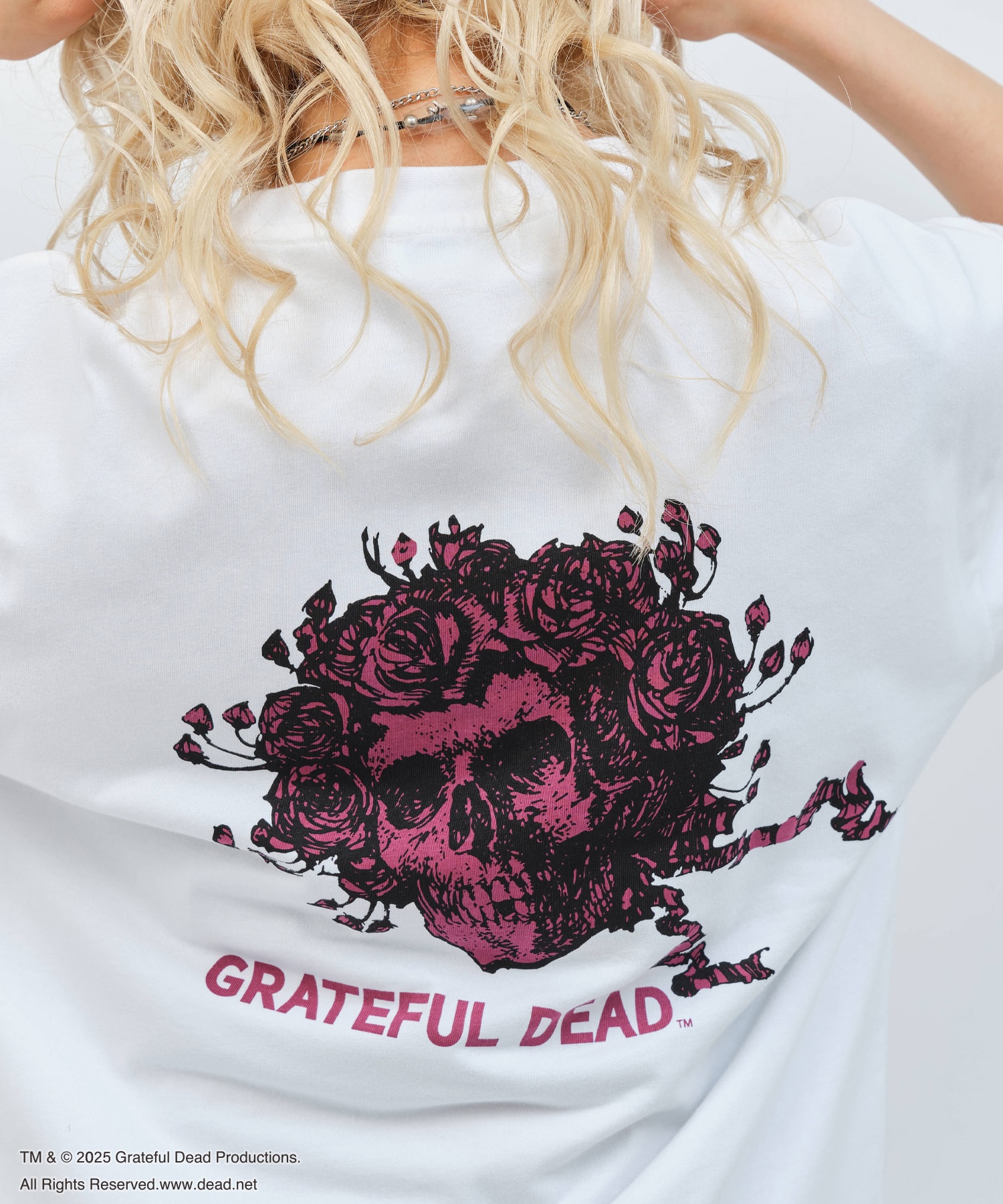 atmos pink Grateful Dead Big T-shirt WHITEの画像