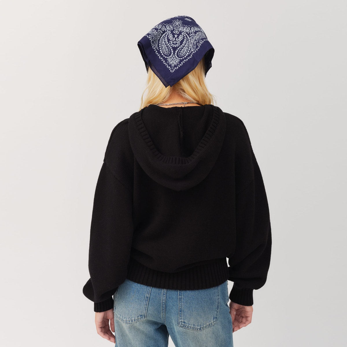 atmos pink Big Logo Knit Hoodie BLACKの画像