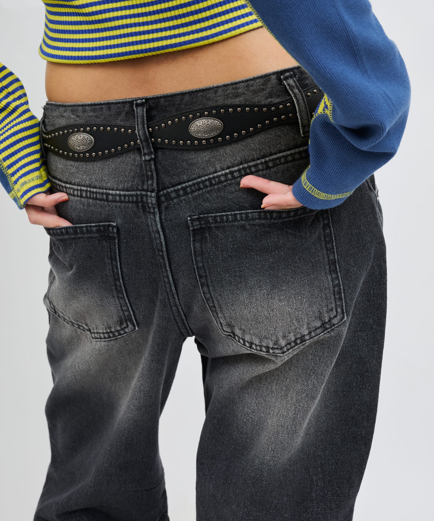 atmos pink Biker Denim Pants BLACKの画像