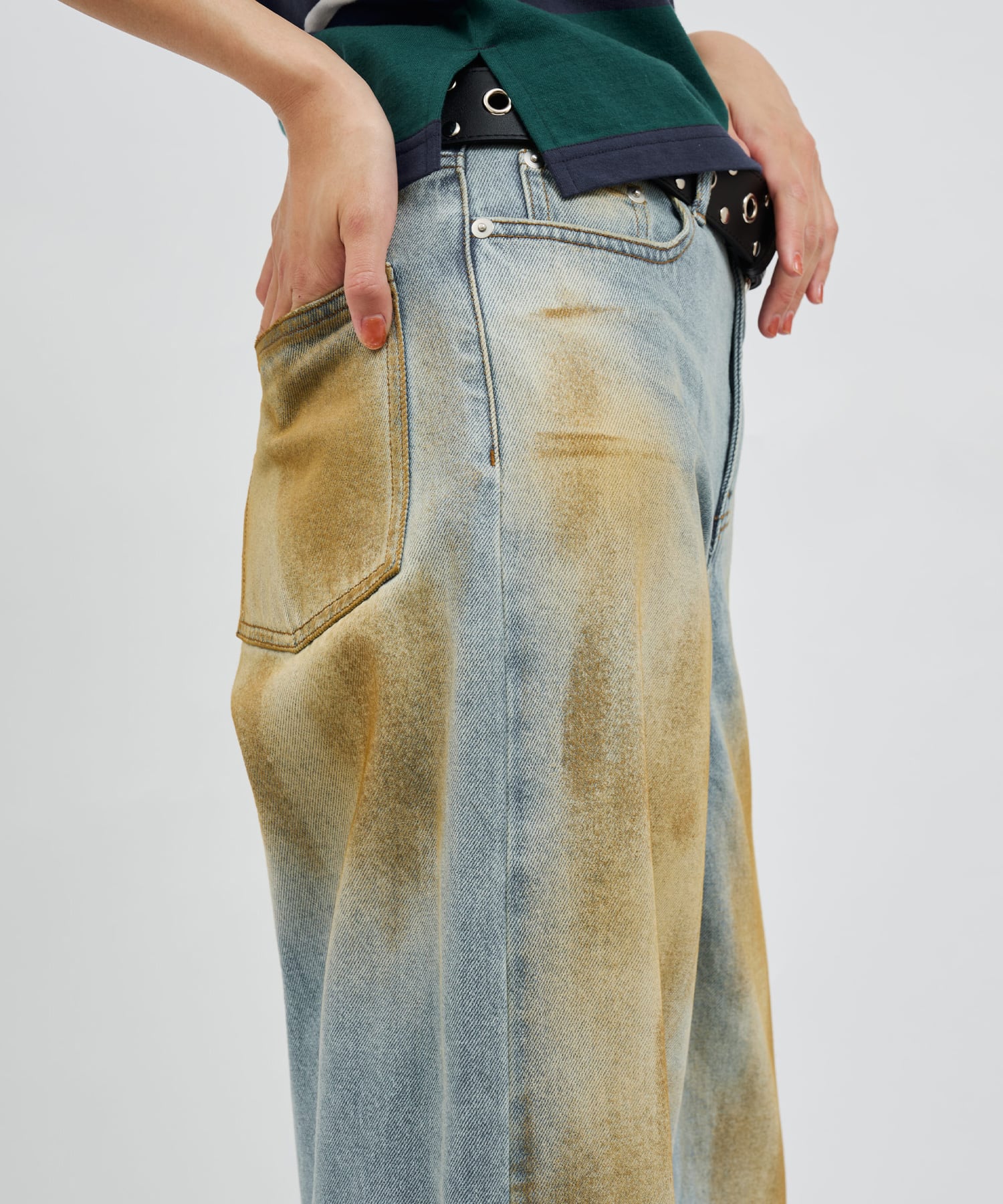 atmos pink Vintage Finished Denim BLUEの画像