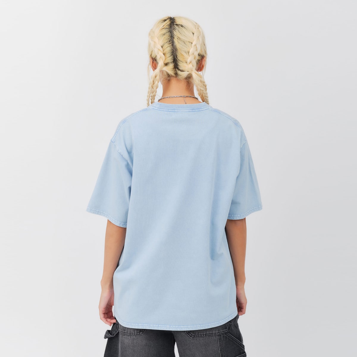 atmos pink Bleached Finishing T-shirt BLUEの画像