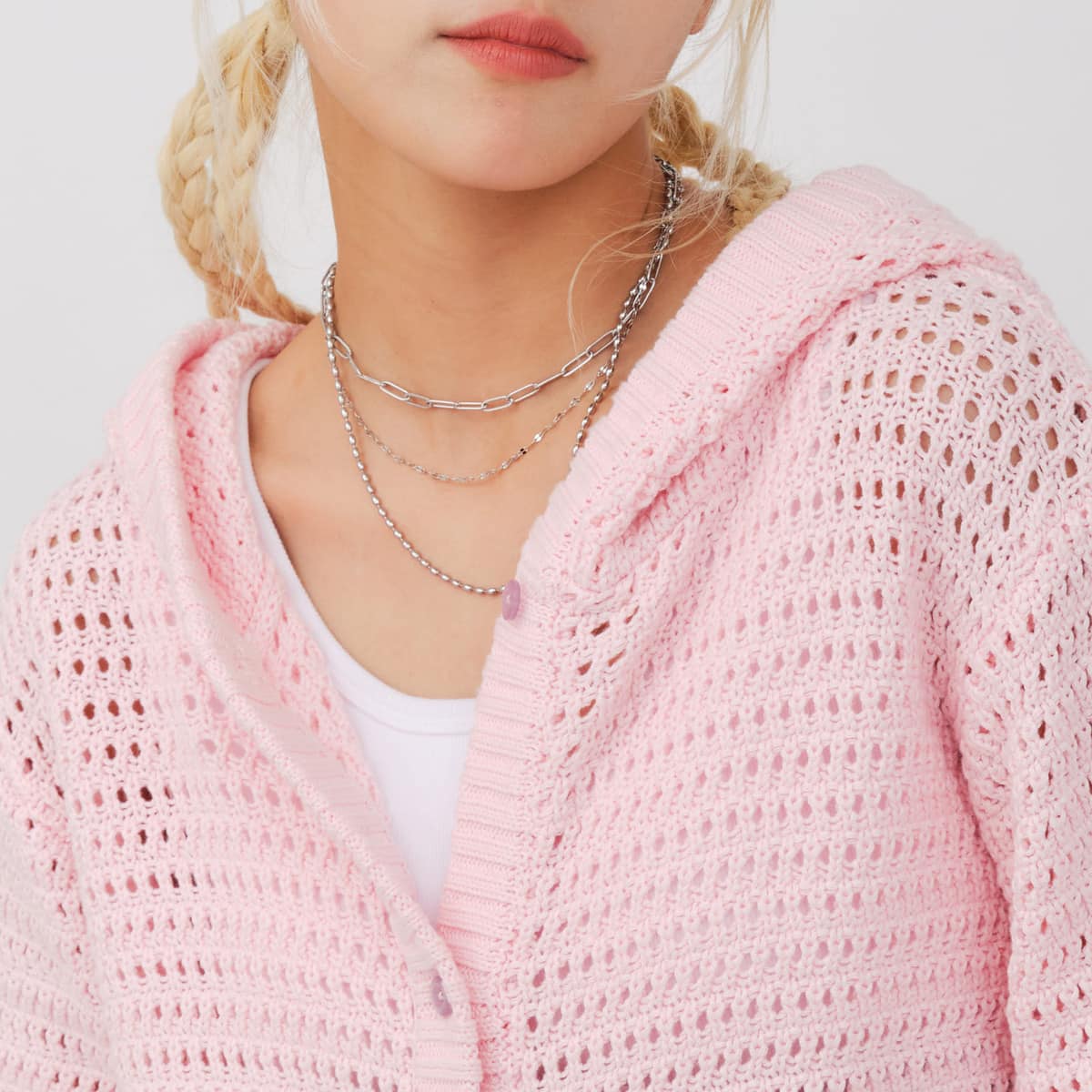 atmos pink Hoodie Knit Cardigan PINKの画像
