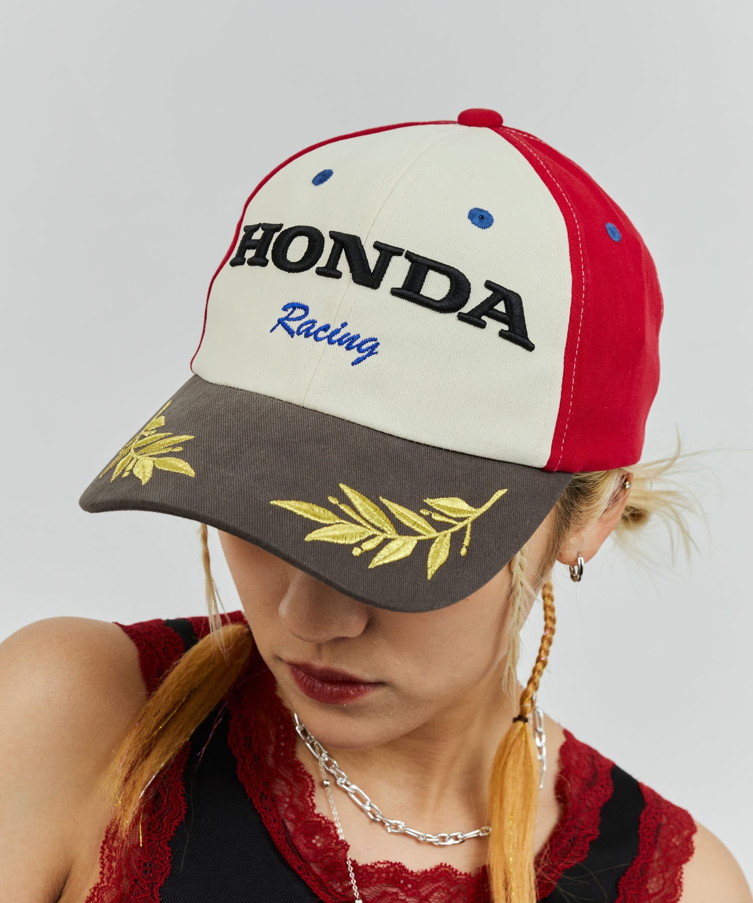 HONDA x atmos pink Racing Cap REDの画像