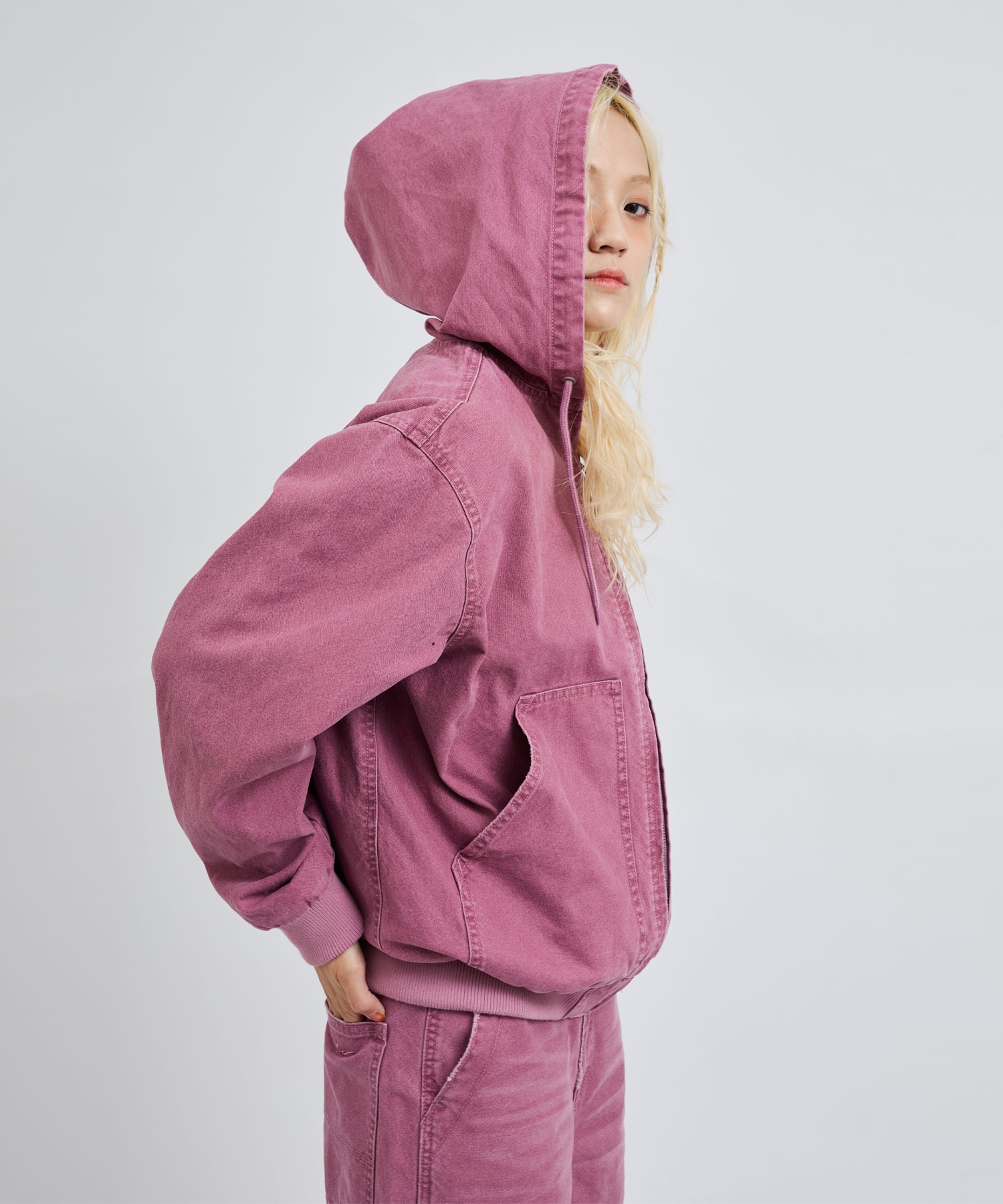 atmos pink Vintage Finish Hoodie Jacket PINKの画像
