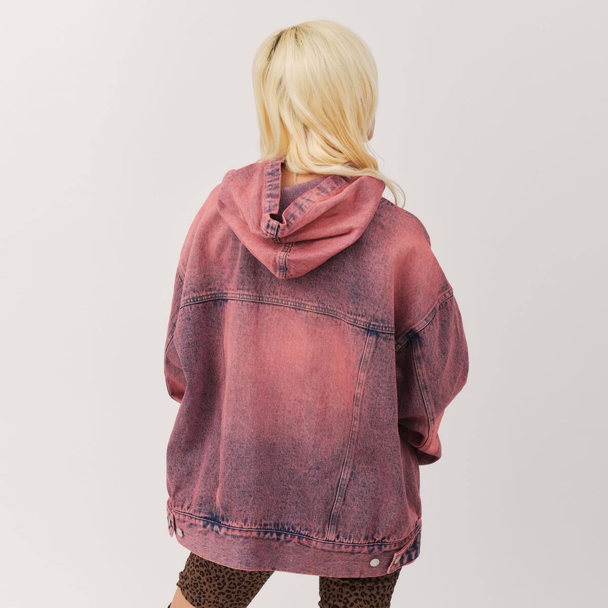 atmos pink Denim Hoodie PINKの画像