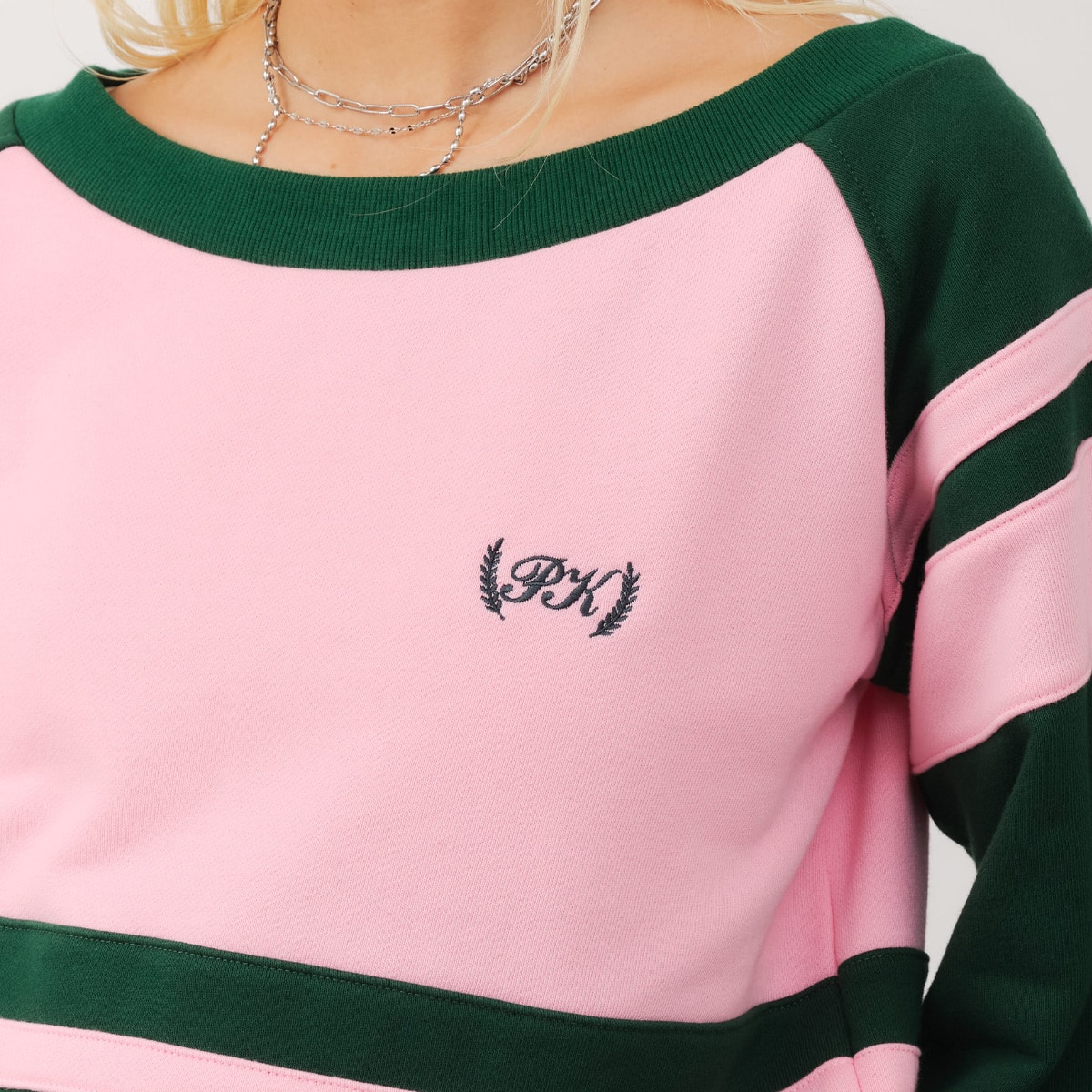 atmos pink Bell Sleeves Line Sweatshirt PINKの画像