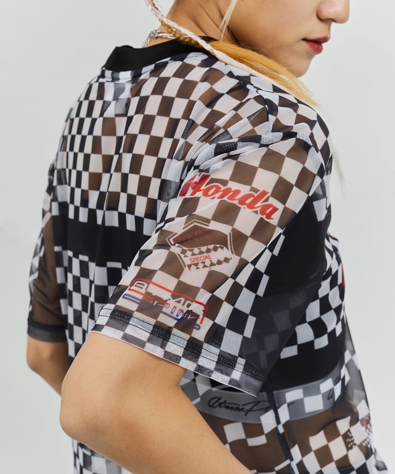 HONDA x atmos pink Racing See-through T-shirt CHECKの画像
