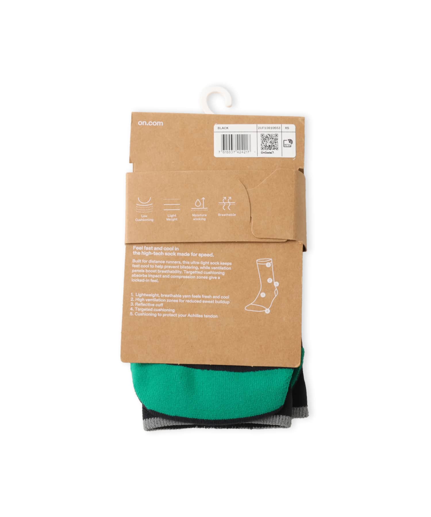 On Elite Run Sock High Blackの画像
