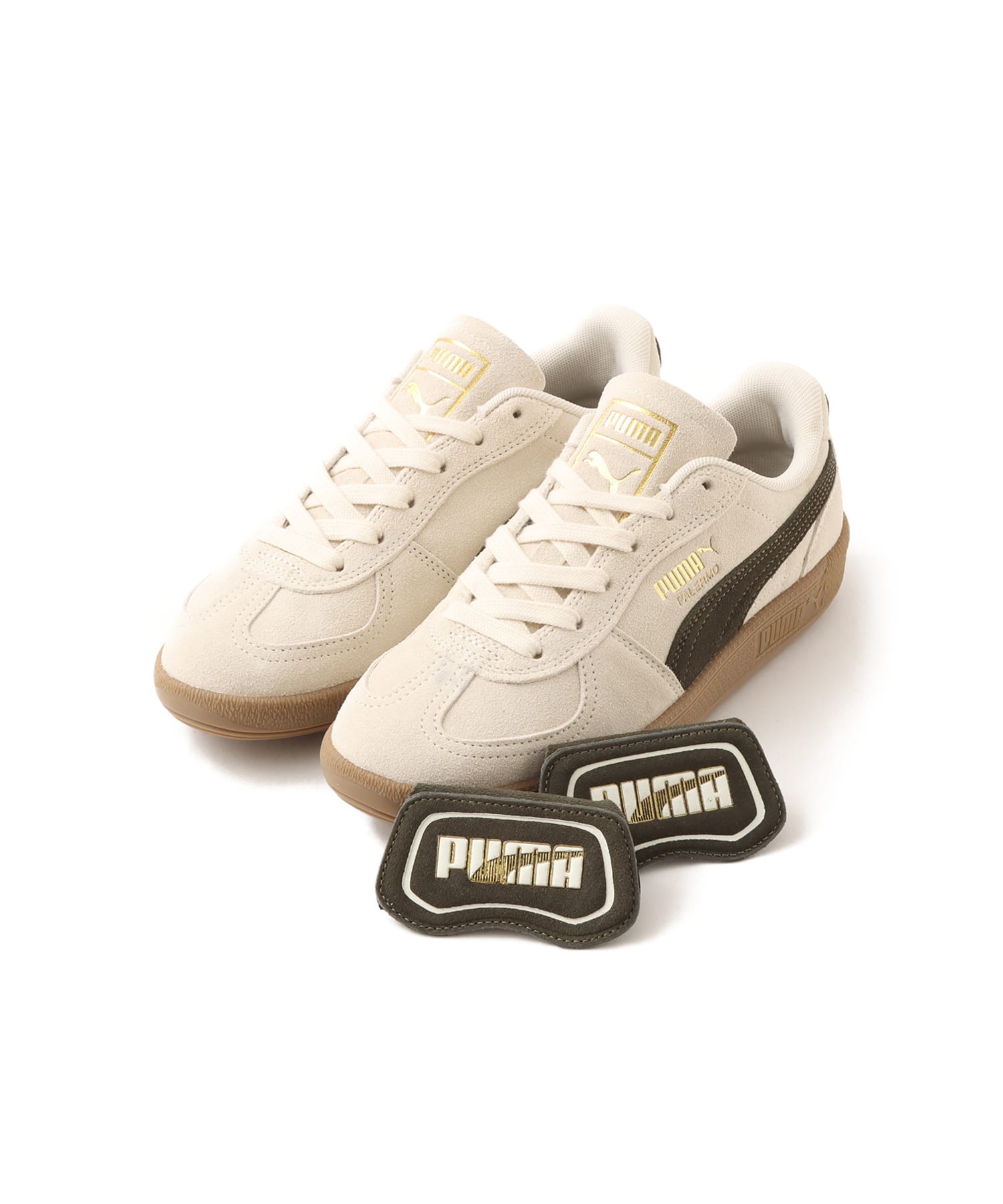 PUMA PALERMO PREMIUM SUEDE ALPINE SNOW-DARK OLIVE-PUMAの画像