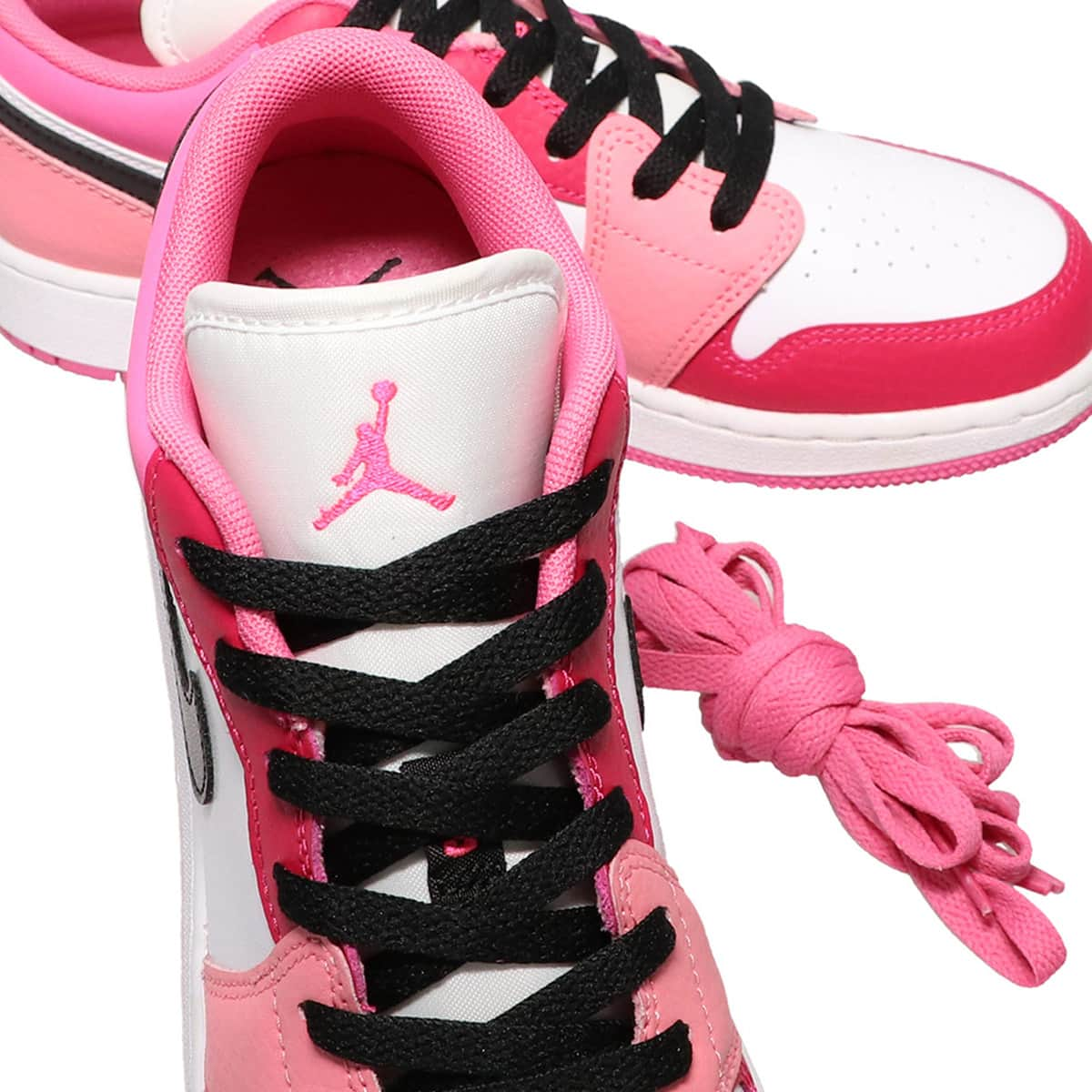 JORDAN BRAND AIR JORDAN 1 LOW (GS) WHITE/BLACK-PINKSICLE-RUSH PINK ...