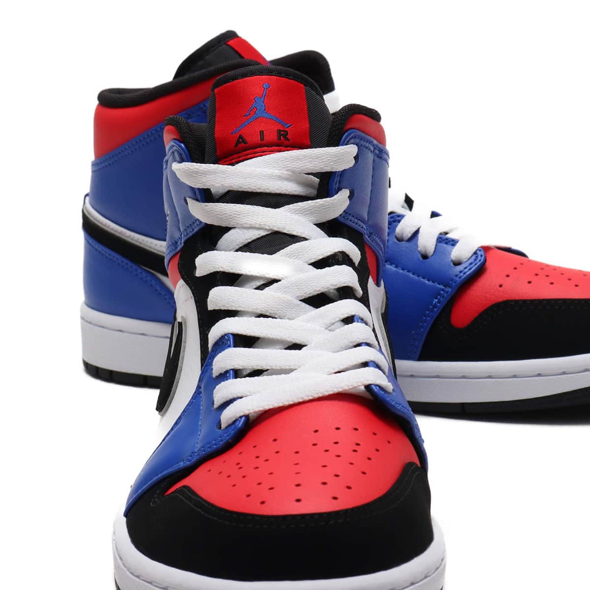 JORDAN BRAND AIR JORDAN 1 MID  WHITE/BLACK-HYPER ROYAL-UNIVERSITY RED 19SP-Iの画像