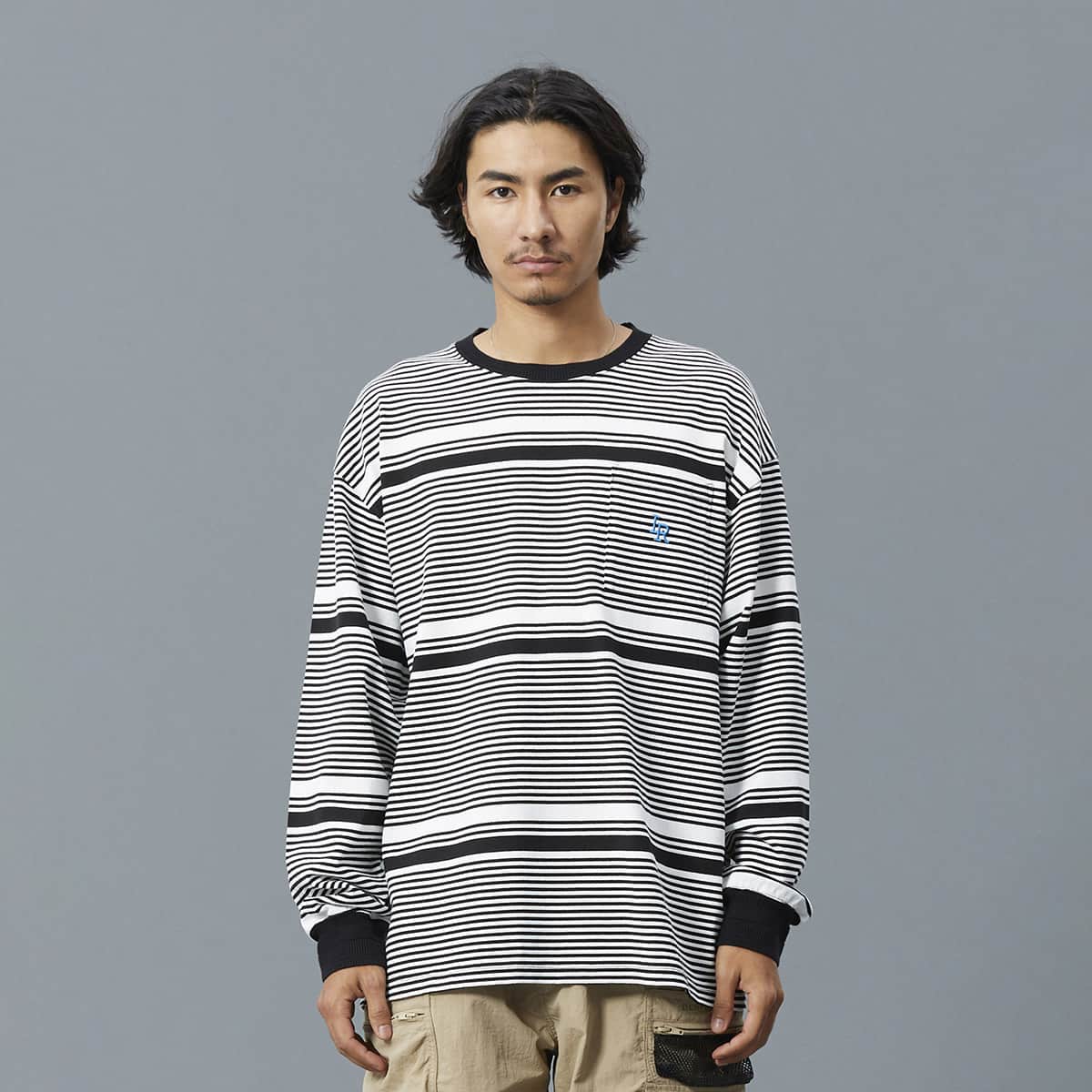 LIBERAIDERS MULTI STRIPE L/S TEE BLACK 24SP-Iの画像
