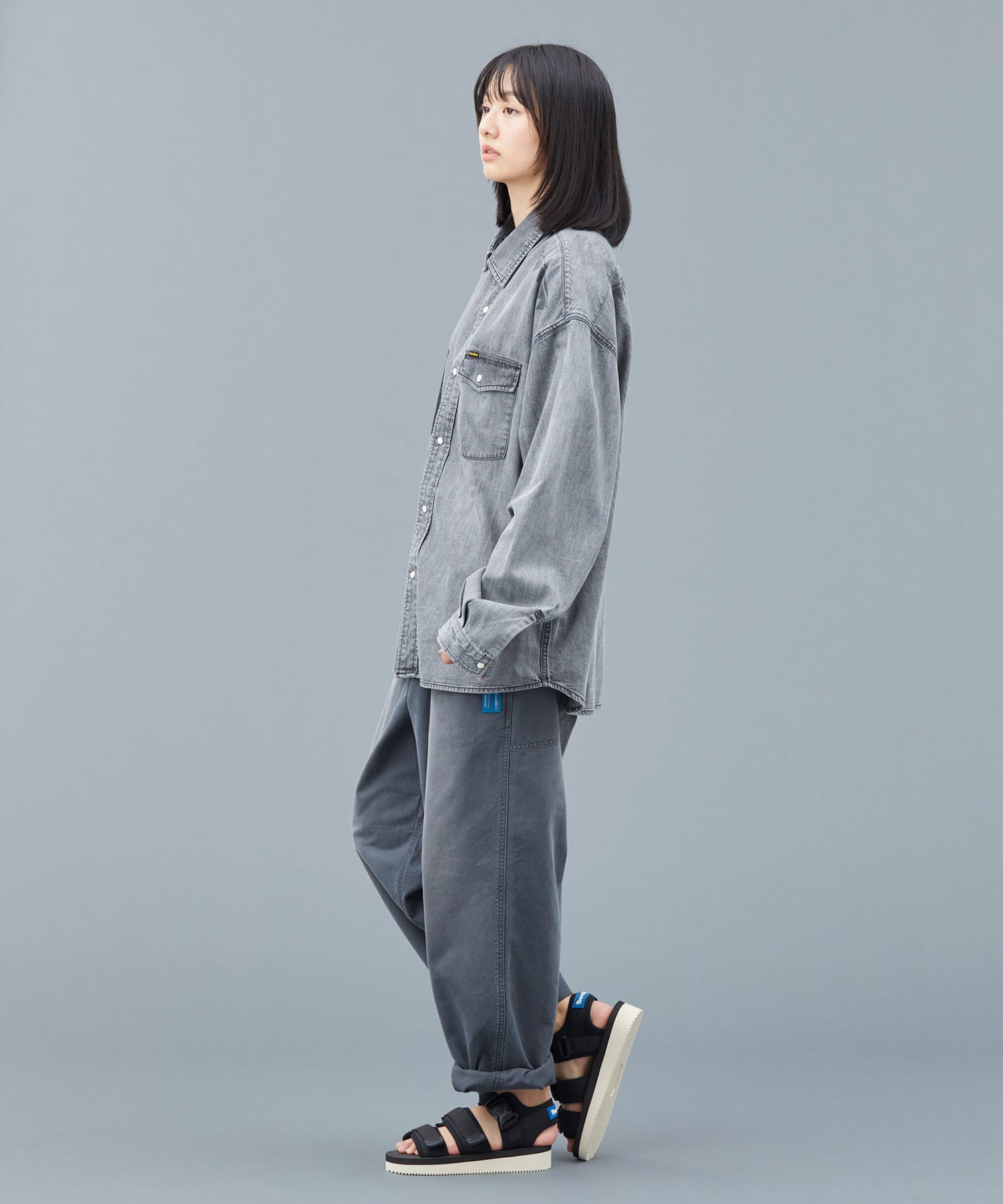 LIBERAIDERS TRIBAL DENIM SHIRT BLACKの画像