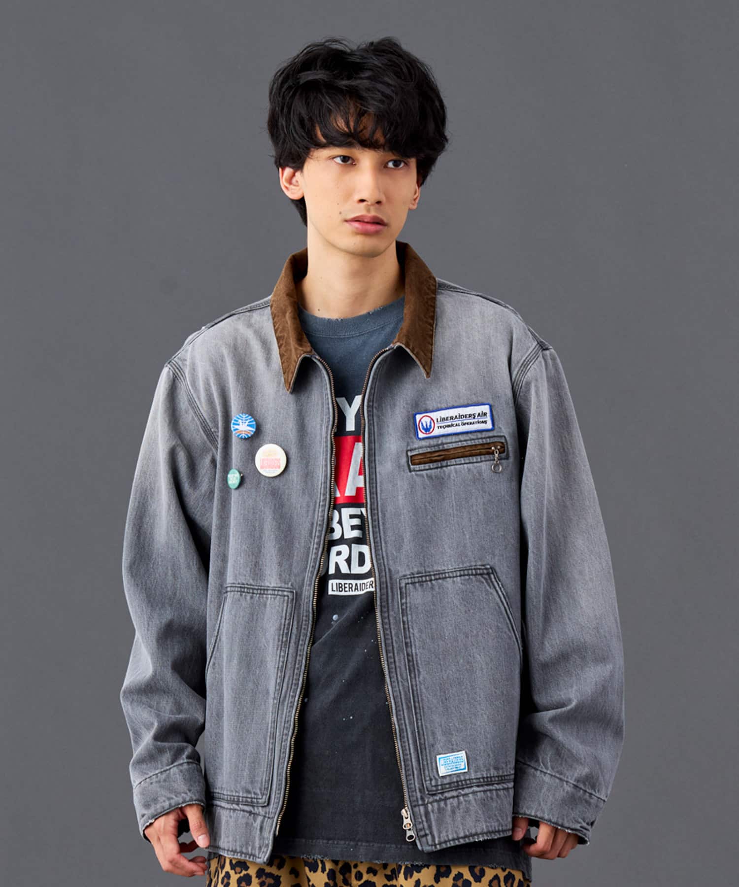 LIBERAIDERS DENIM WORK JACKET BLACKの画像