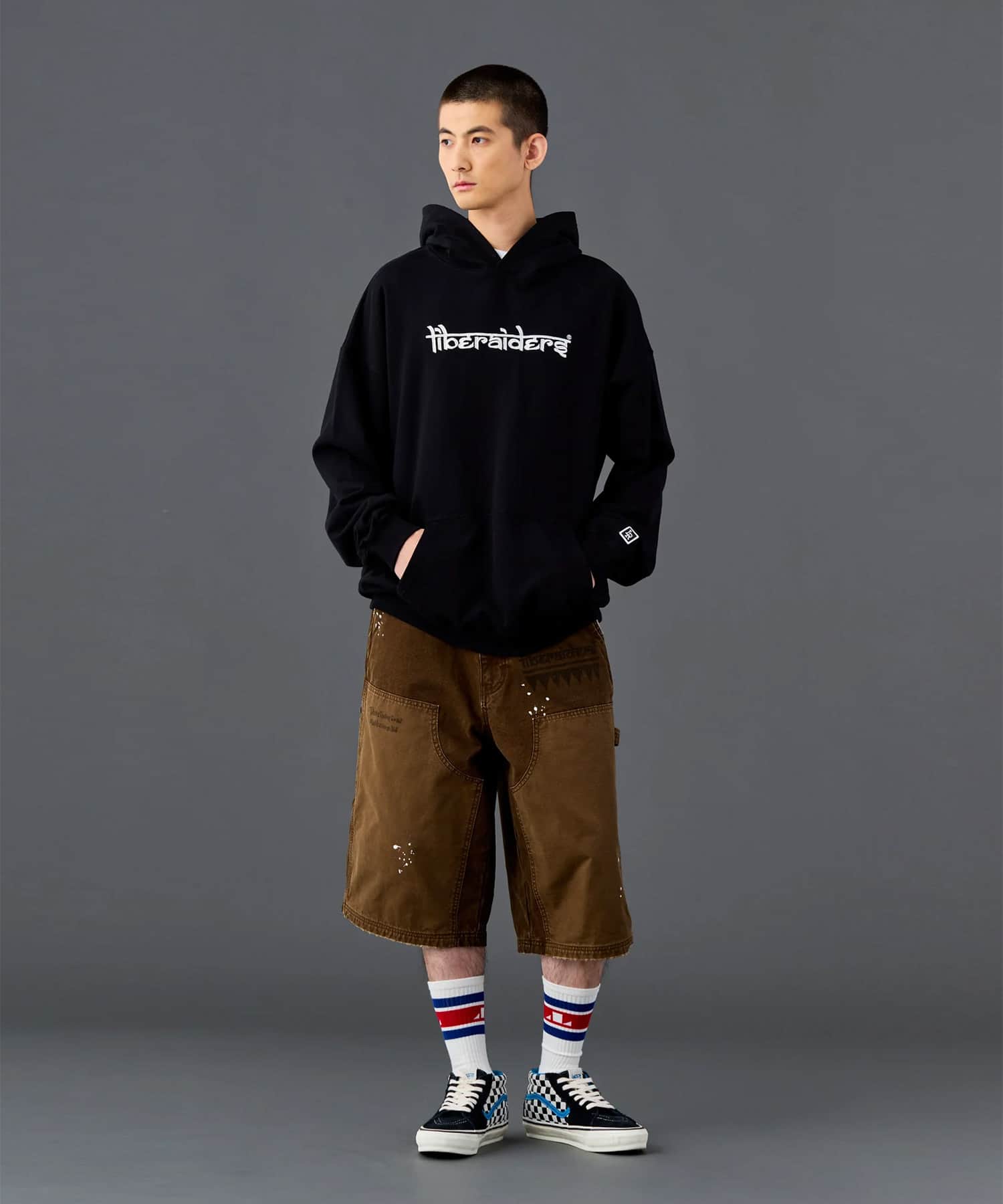 LIBERAIDERS FRENCH TERRY HOODIE BLACKの画像