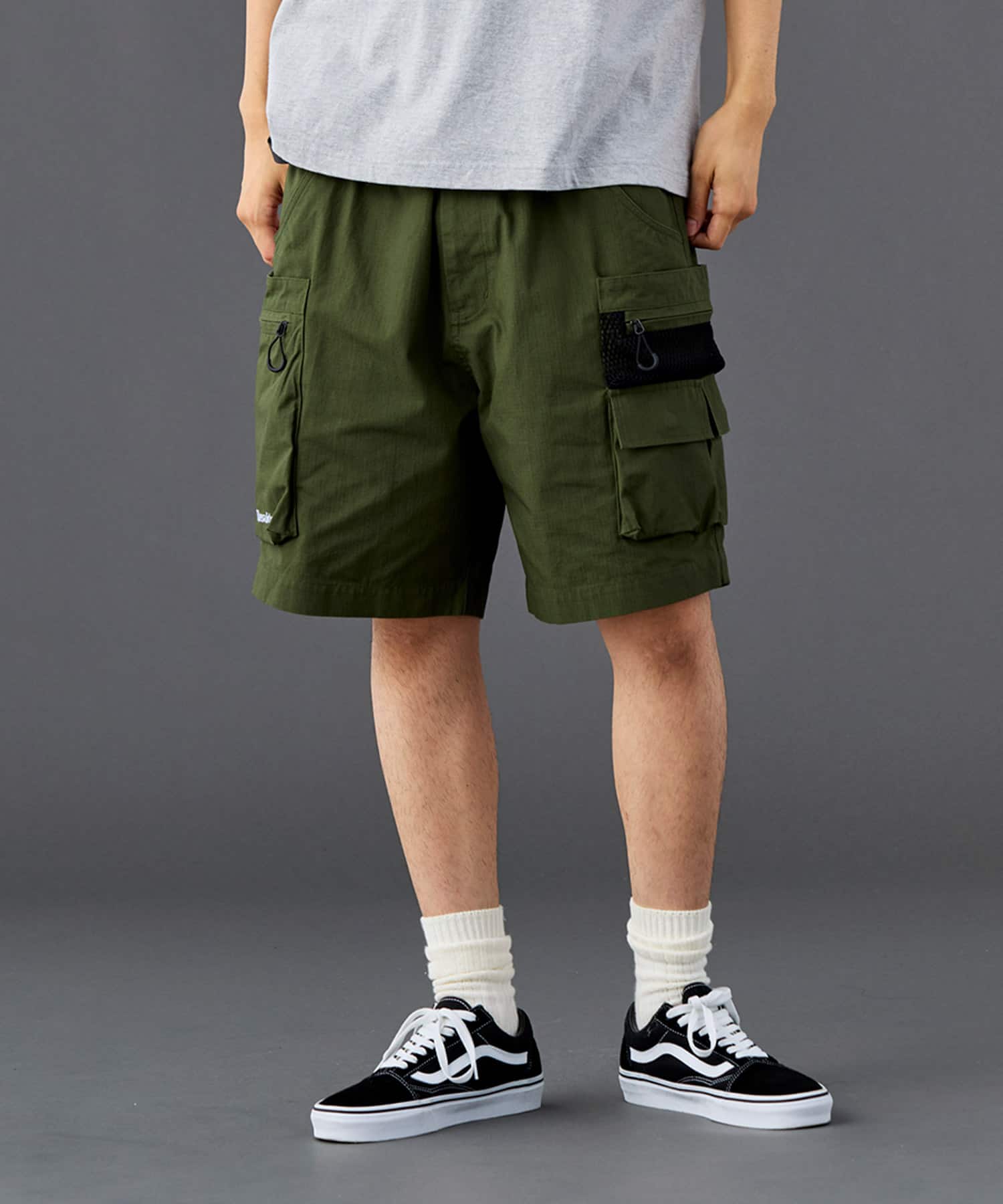 LIBERAIDERS CORDURA RIP UTILITY SHORTS OLIVEの画像