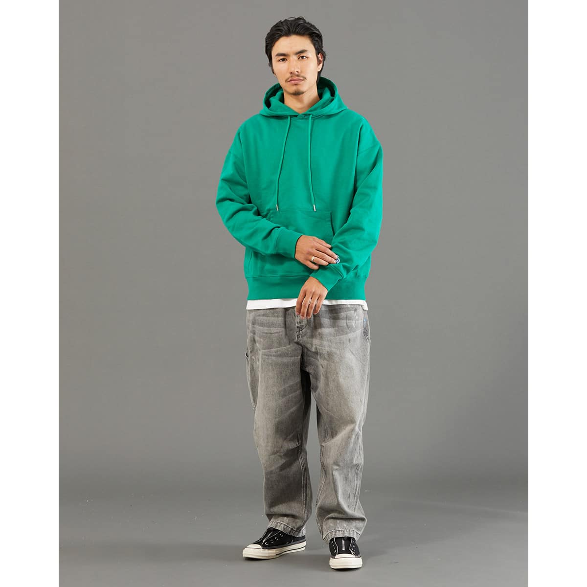LIBERAIDERS HEAVY WEIGHT FLEECE HOODIE GREEN 23FA-Iの画像