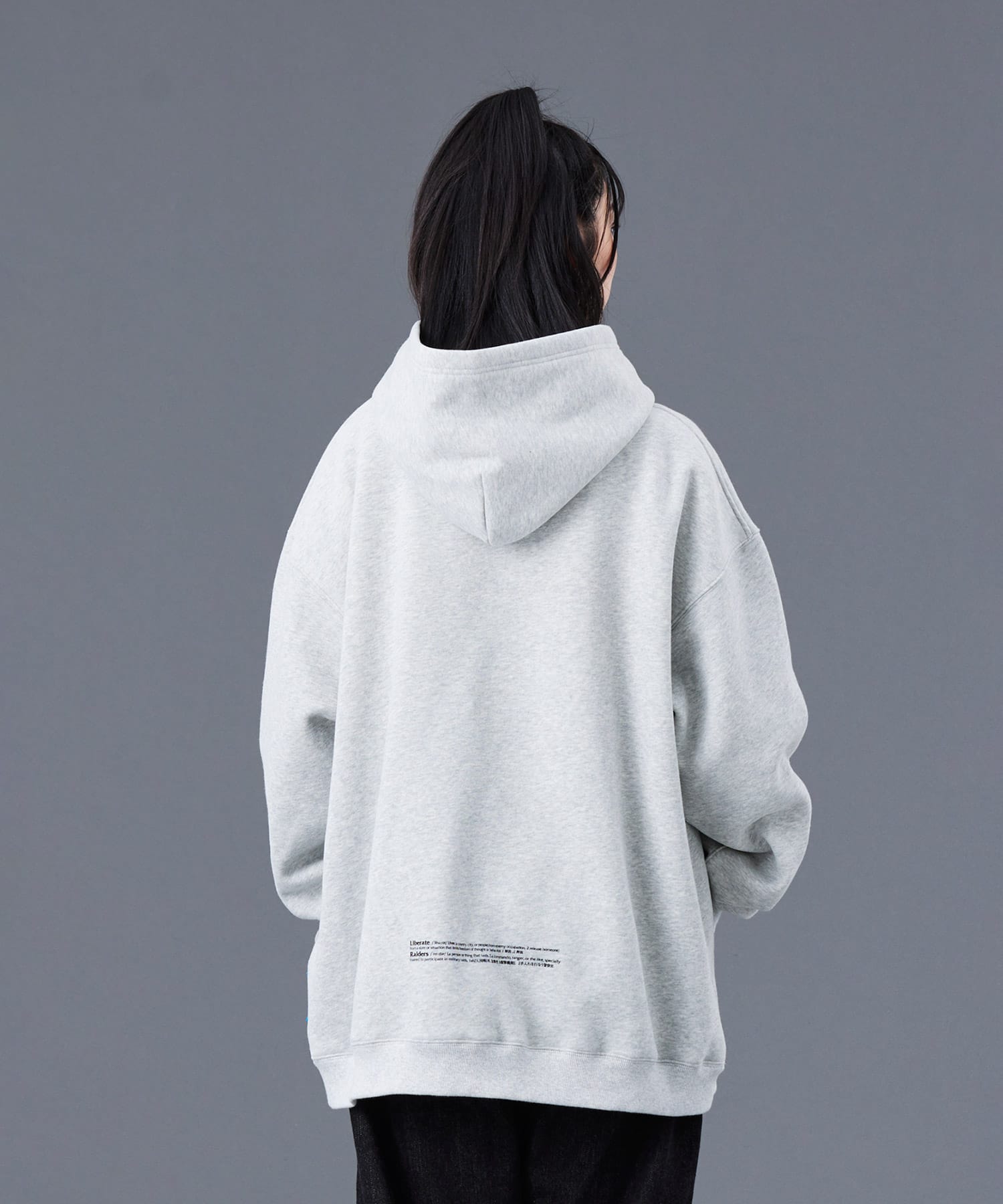 LIBERAIDERS LR EMBROIDERY HOODIE GRAYの画像