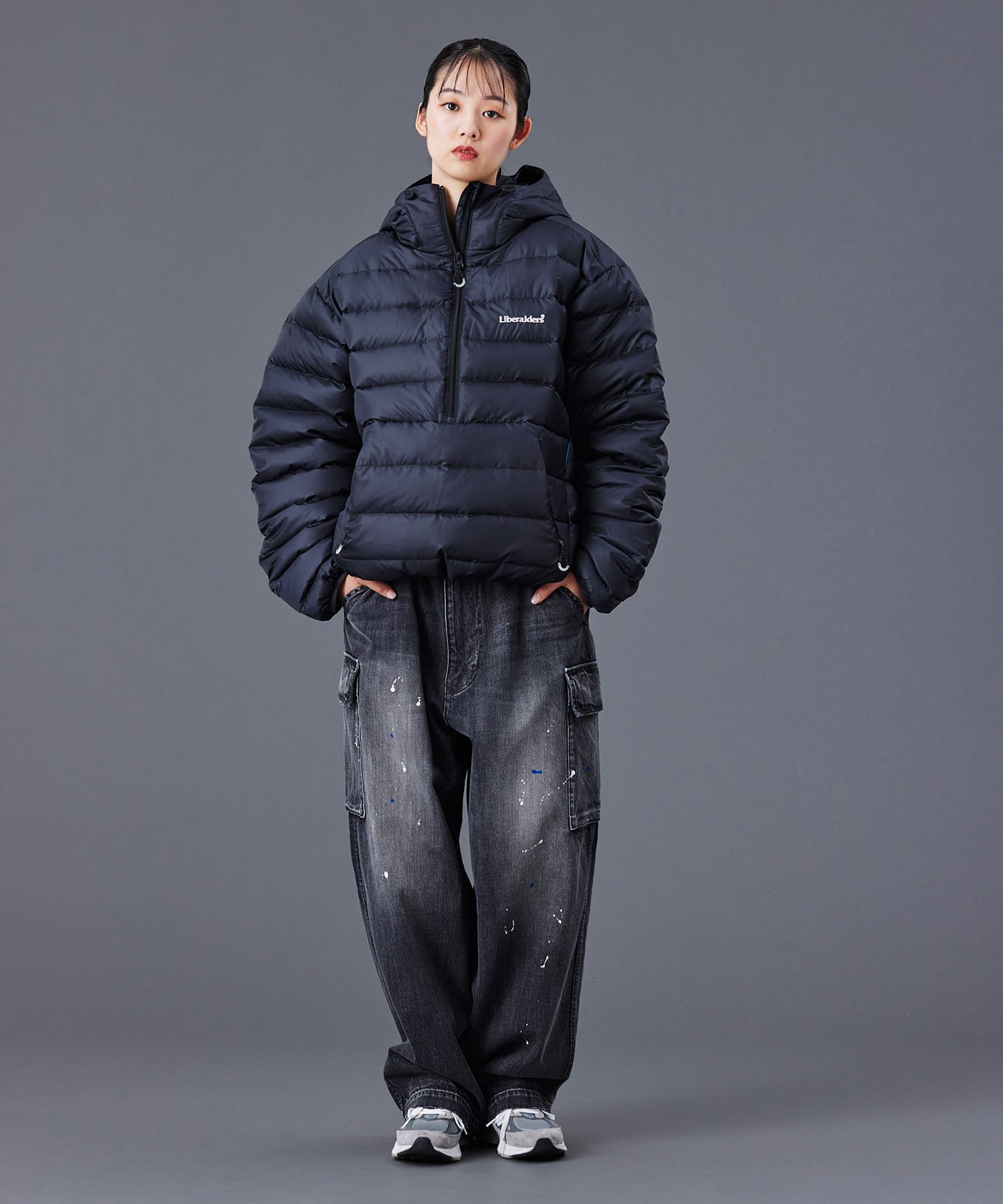 LIBERAIDERS DENIM CARGO PANTS BLACKの画像