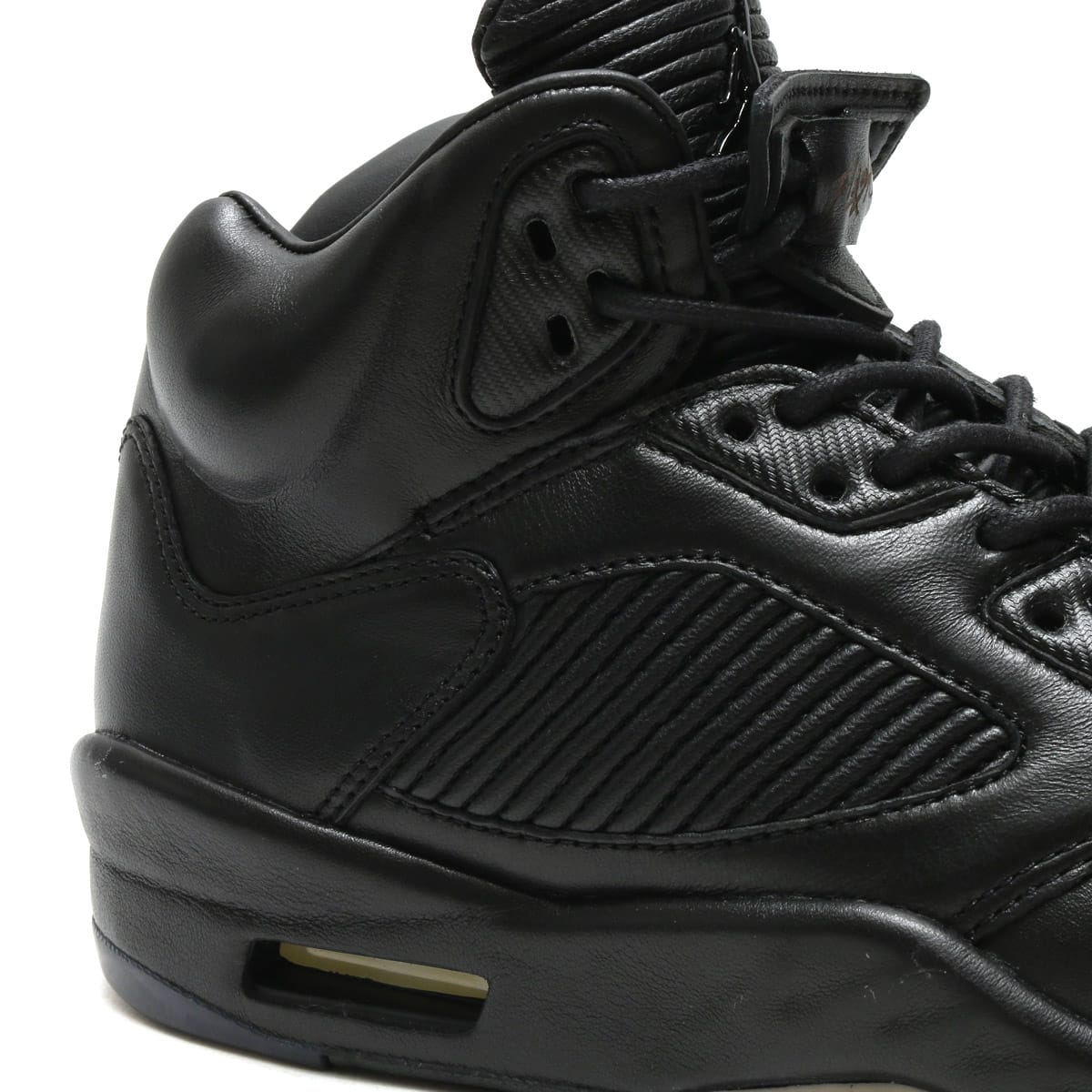 all black leather jordan 5