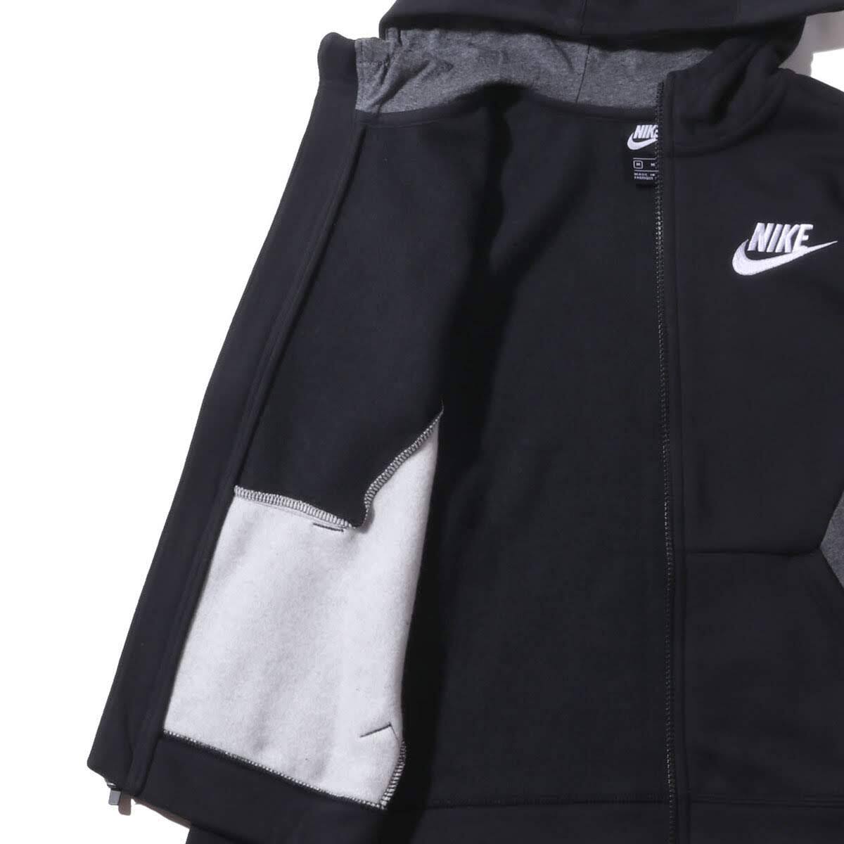 Nike B Nsw Hoodie Fz Club Black Charcoal Heathr White 19sp I