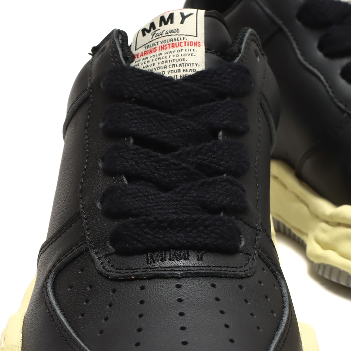 Maison MIHARA YASUHIRO WAYNE LOW/LEATHER ブラックの画像