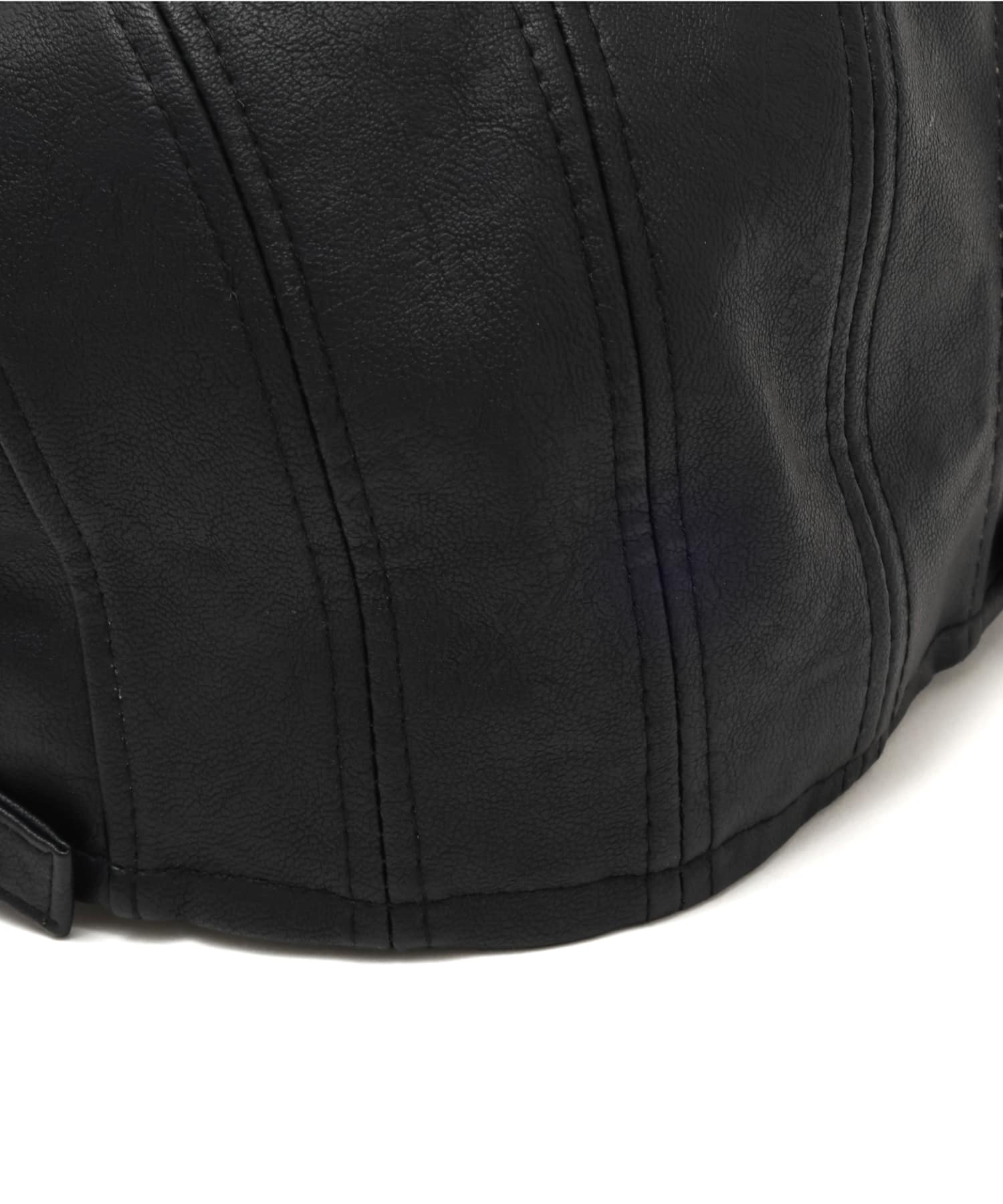 atmos pink Fake Leather Hunting Cap BLACKの画像