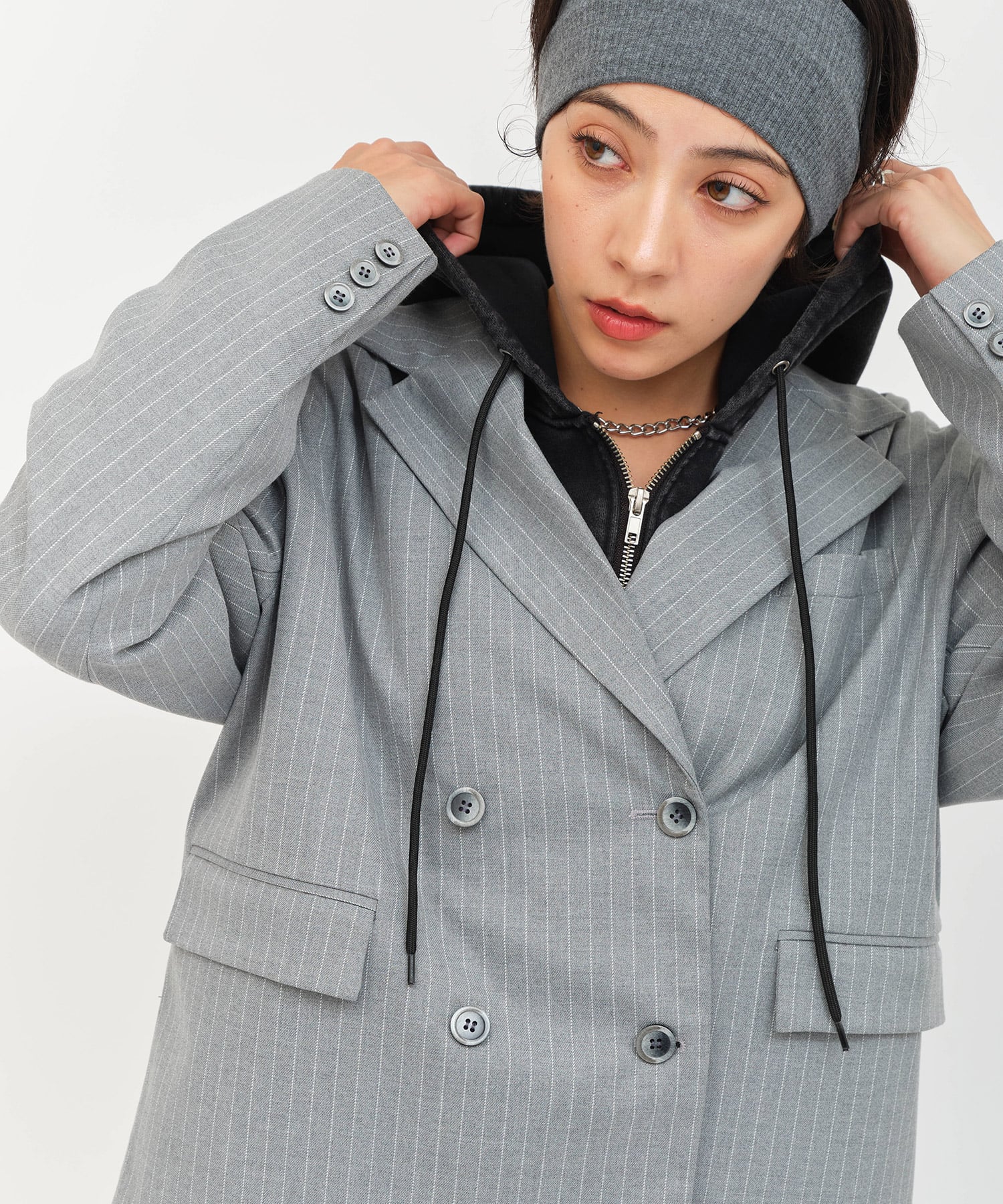 atmos pink Stripe Jacket GRAYの画像