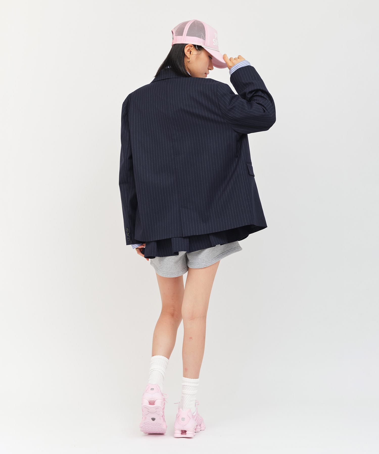 atmos pink Stripe Jacket NAVYの画像