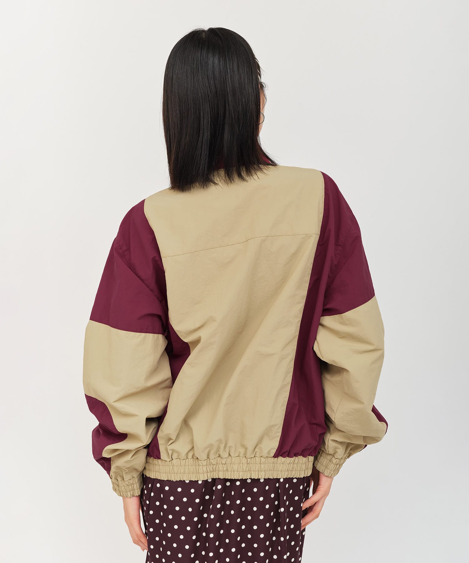 atmos pink Bi-color Track Jacket BEIGEの画像