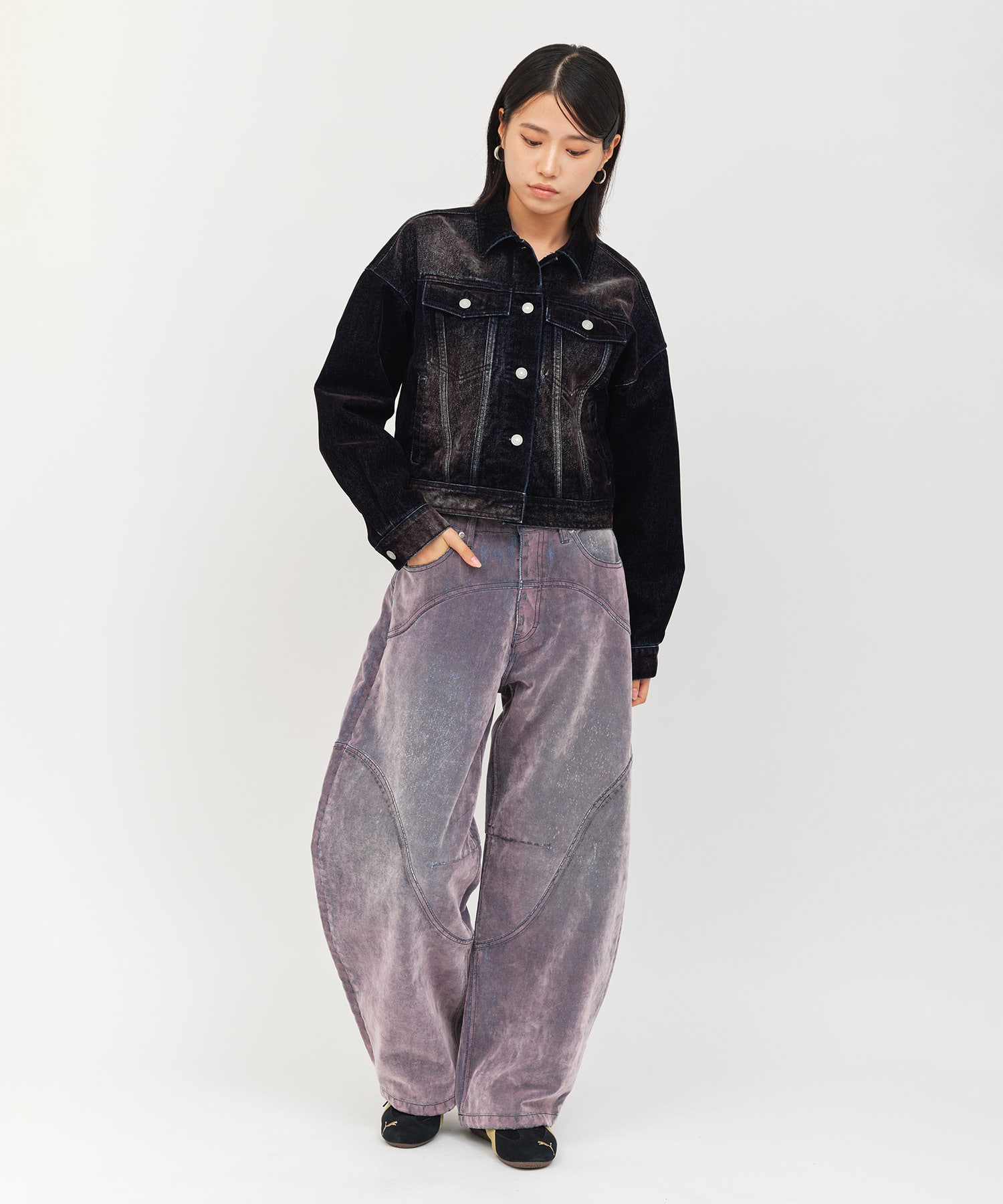 atmos pink Flocky Denim Pants PINKの画像