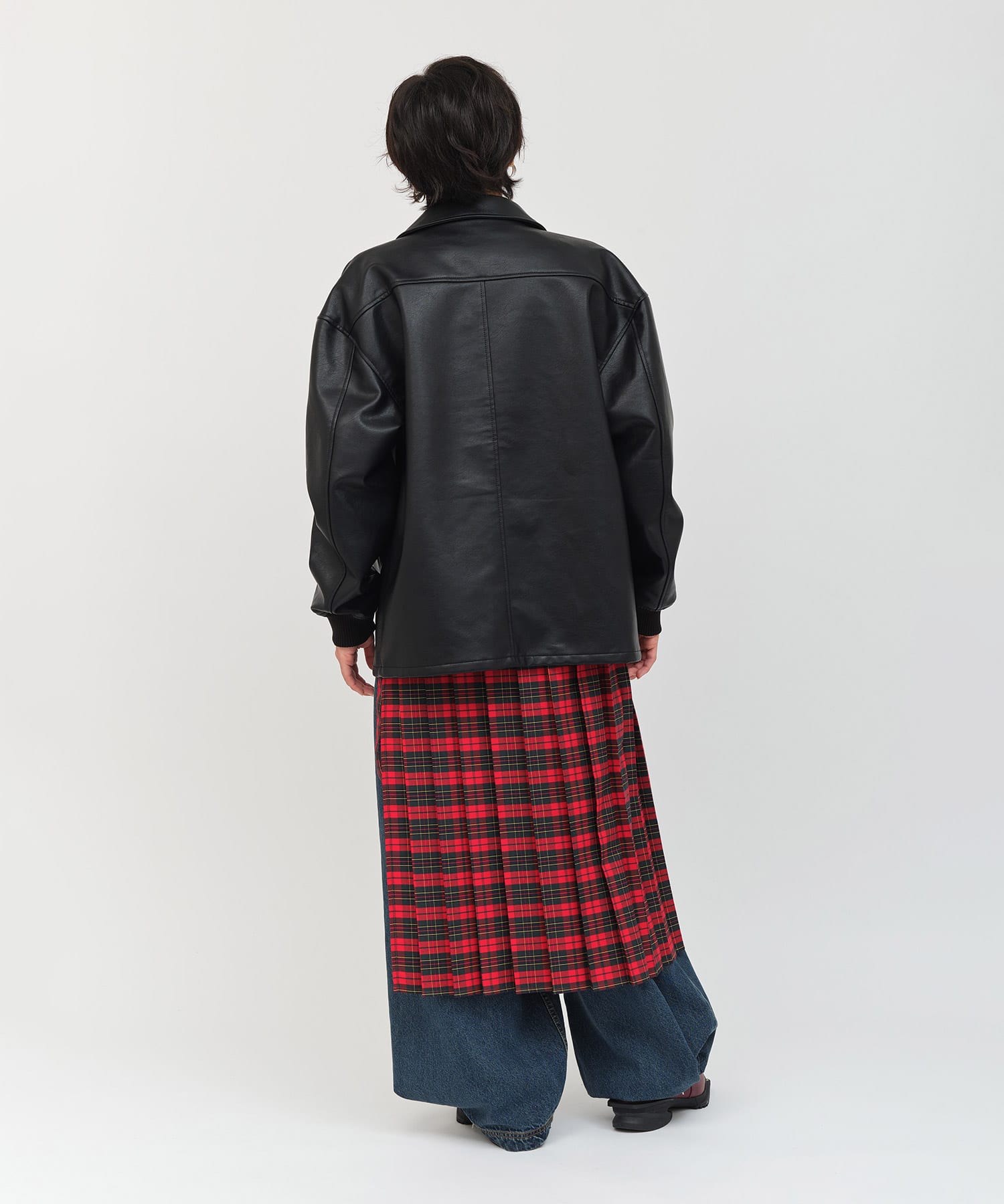 atmos pink Plaid Wrap Skirt REDの画像