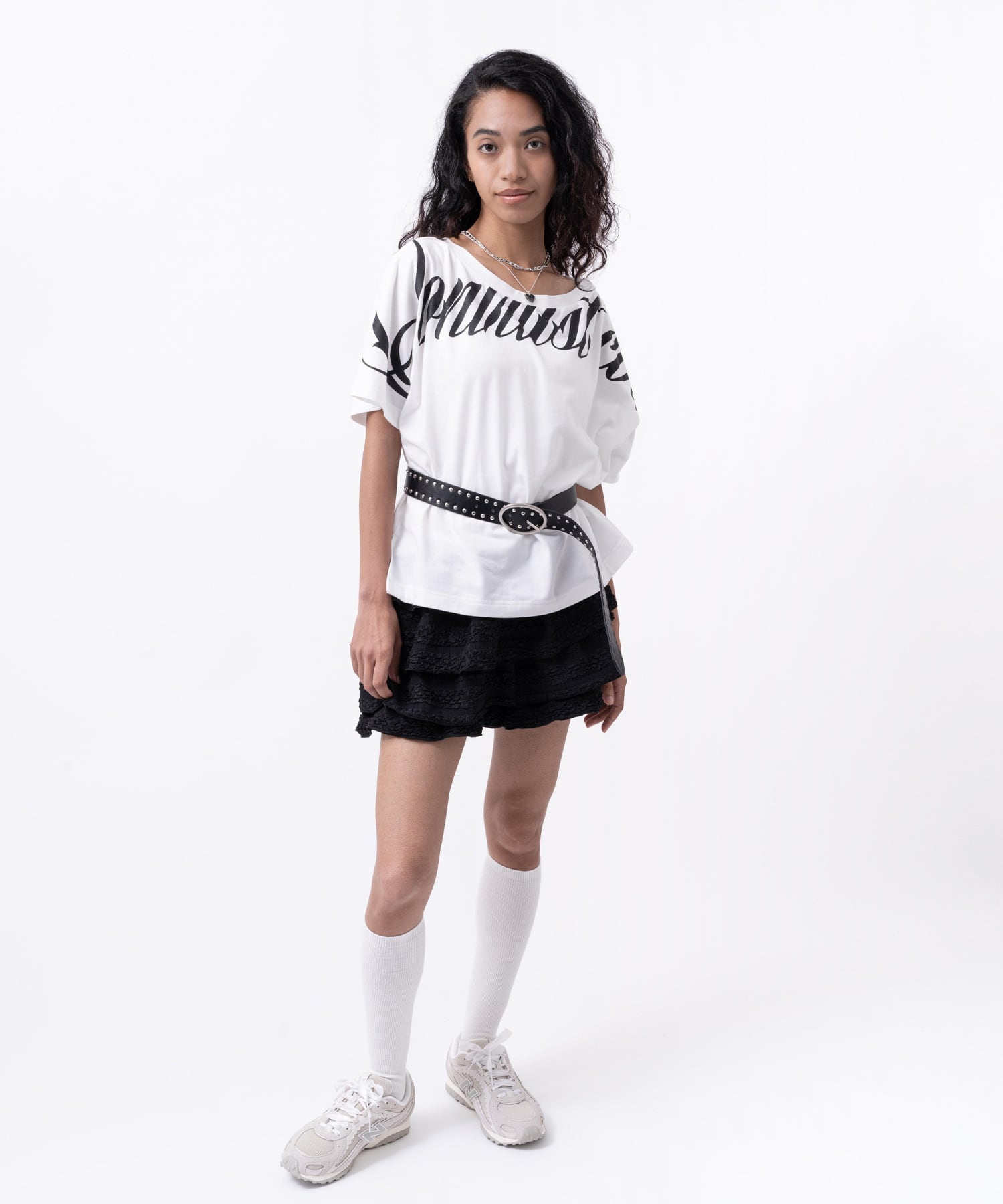 atmos pink Big Logo T-shirt WHITEの画像