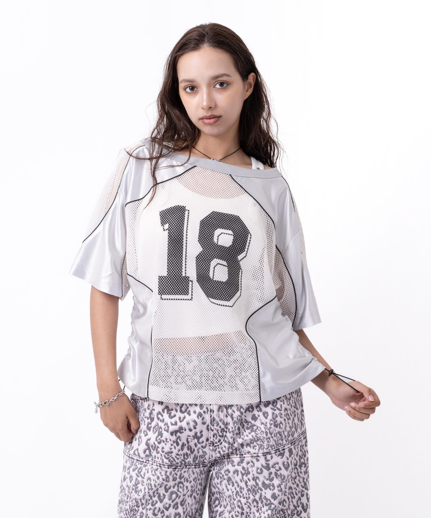 atmos pink Mesh Docking T-shirt GRAYの画像