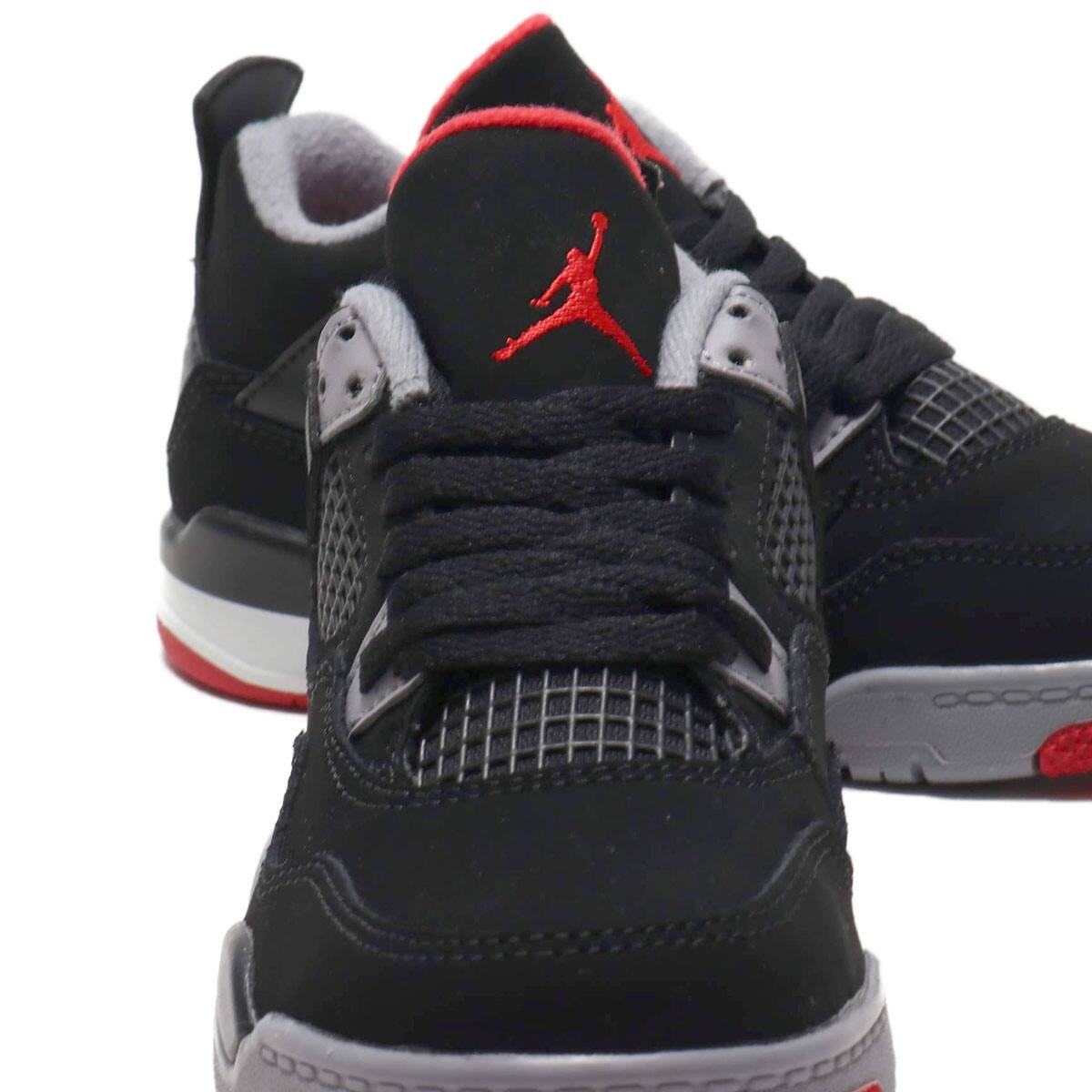 JORDAN BRAND JORDAN 4 RETRO  PS BLACK/FR RED-CMNT GRY-SMMT WHT 19SU-Sの画像