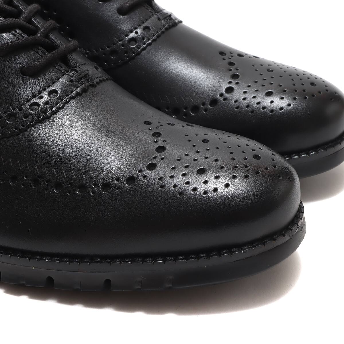 Cole Haan ZEROGRAND WINGTIP OXFORD BLACK CLOSED HOLES/BLACK 22SP-I